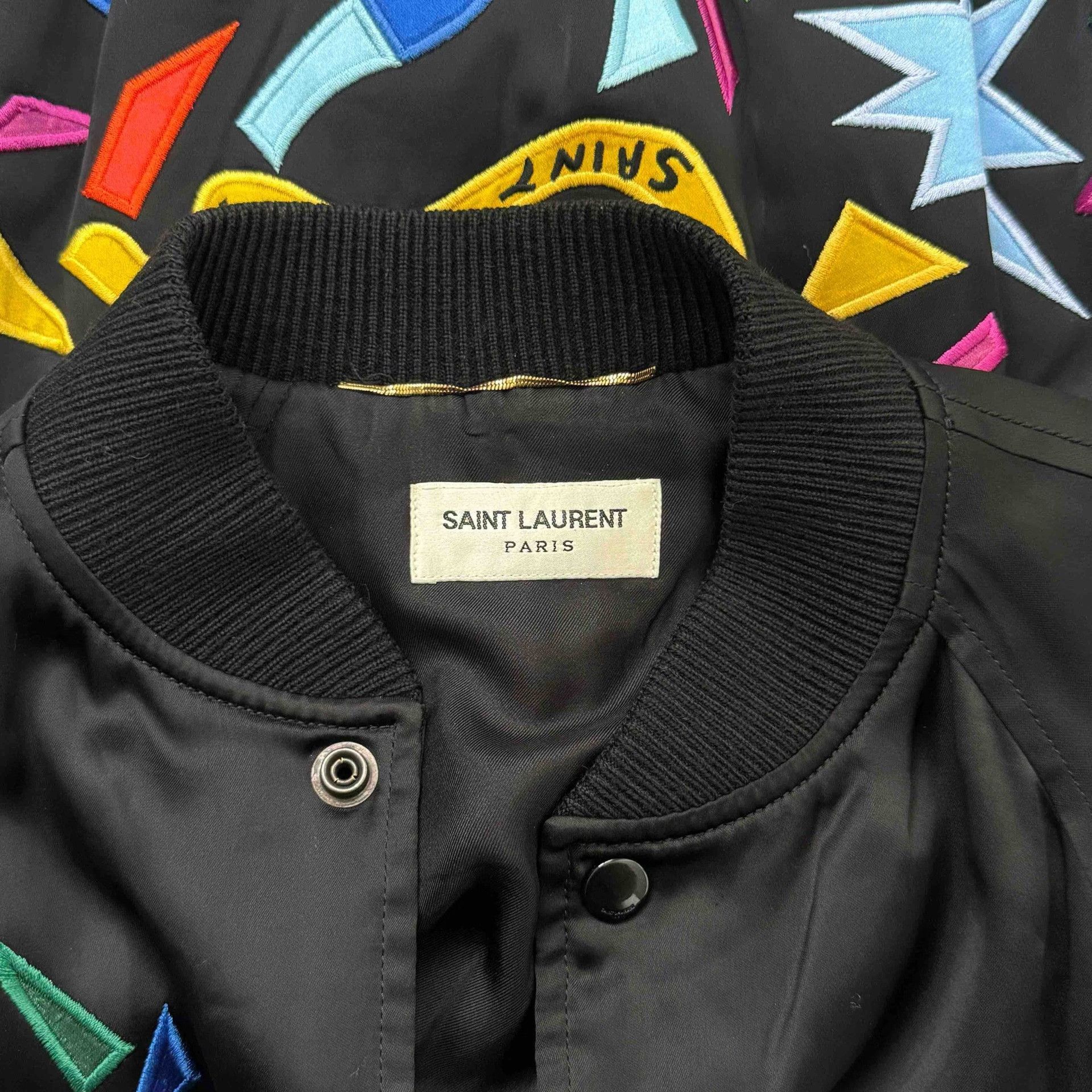 Saint Laurent Paris Saint Laurent Graffiti Embroidery Bomber Jacket Size US XXS / EU 40 - 3 Thumbnail