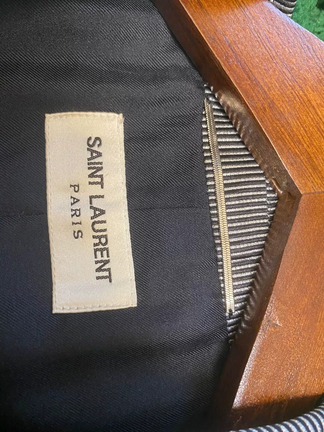 Saint Laurent Paris Saint Laurent Paris Gray Pinstripe Blazer Size US M / EU 48-50 / 2 - 4 Thumbnail