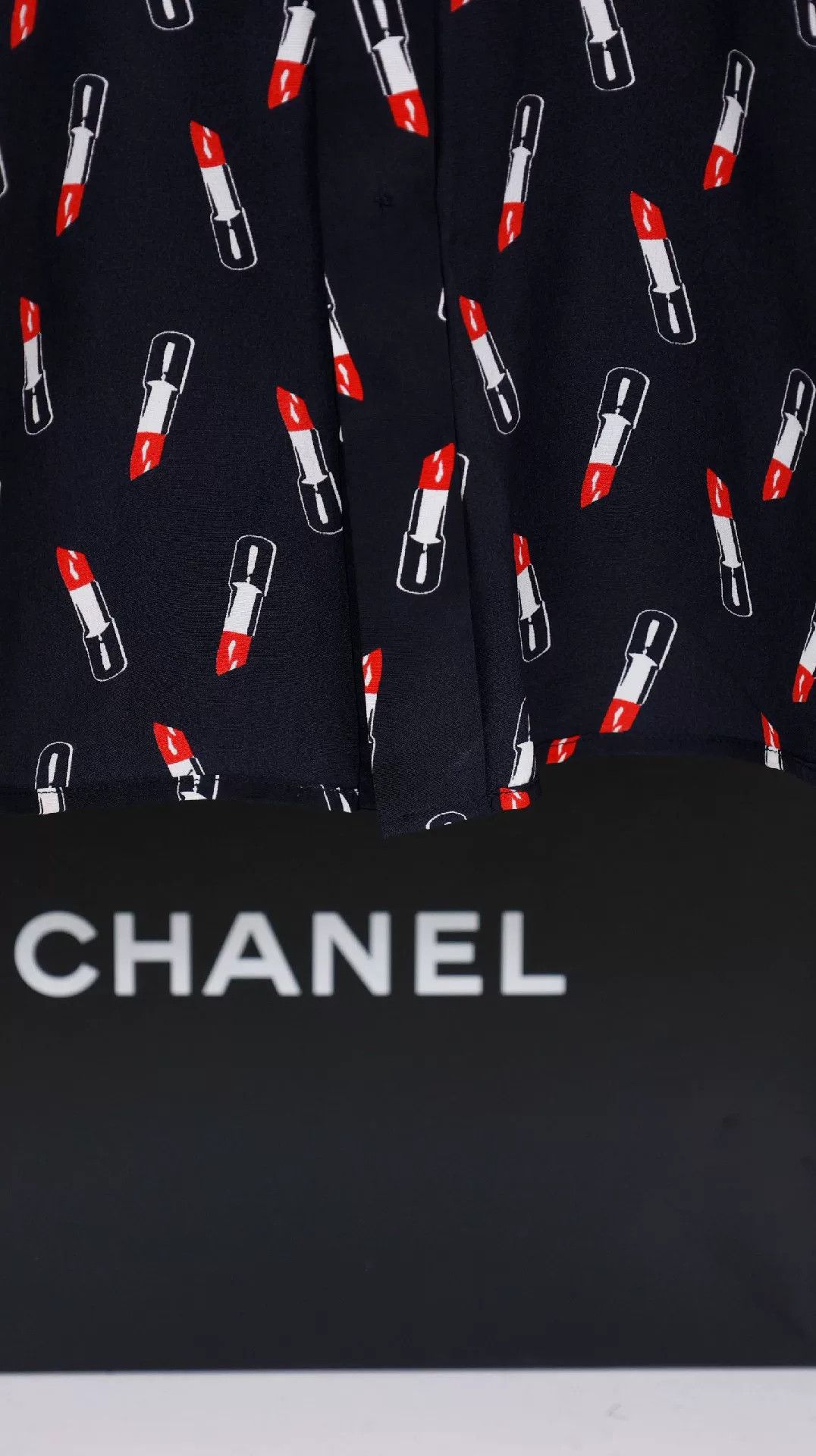 Saint Laurent Paris YSL Dark Blue Lipstick Print Shirt Size XS / US 0-2 / IT 36-38 - 6 Thumbnail