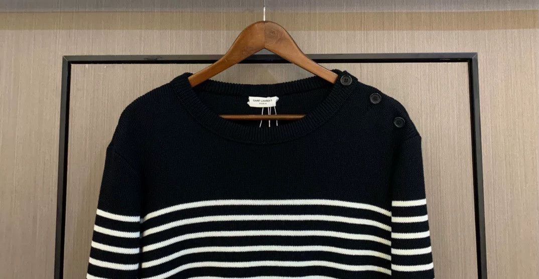 Saint Laurent Paris Saint Laurent Men's Striped Sweater Size US L / EU 52-54 / 3 - 5 Thumbnail
