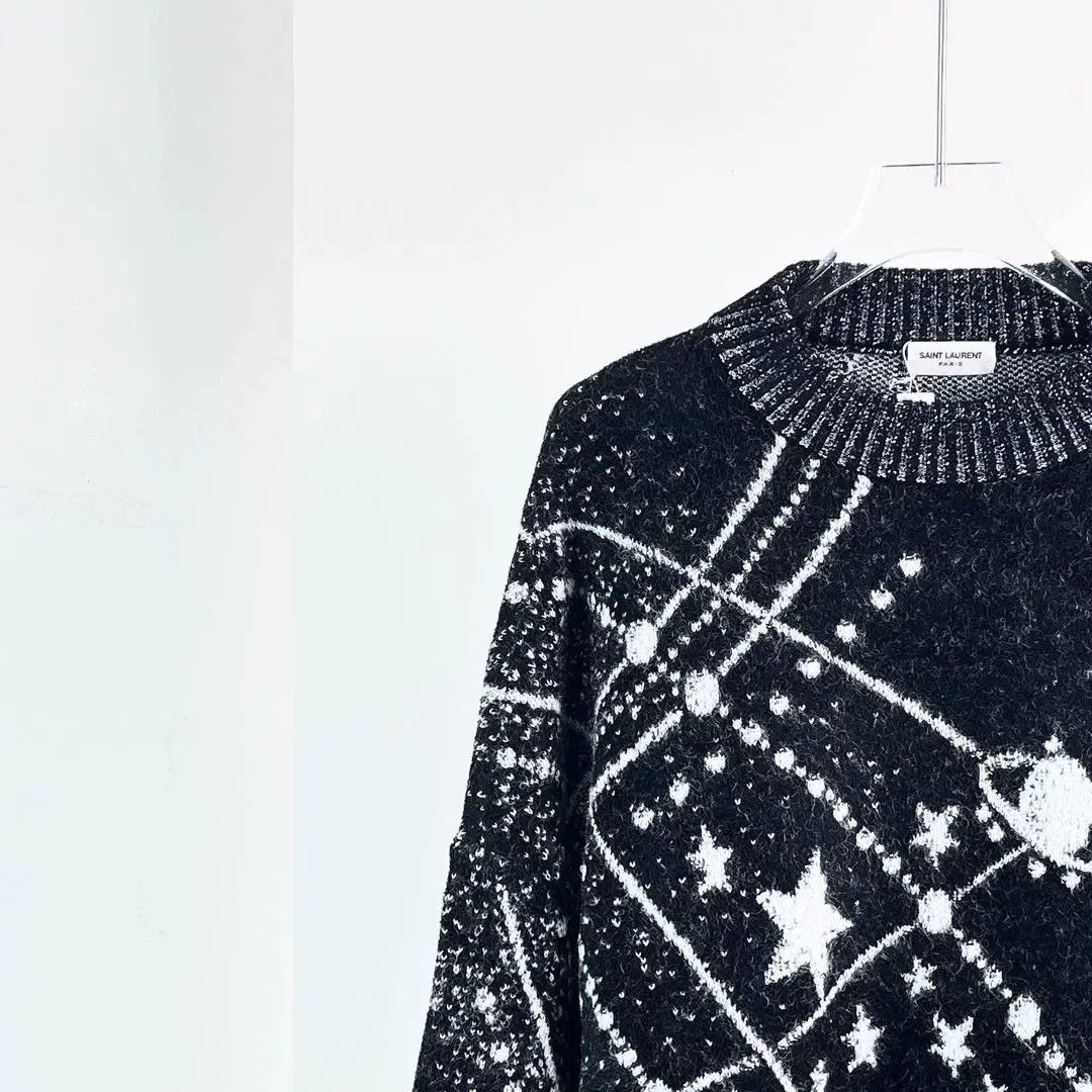 Saint Laurent Paris Saint Laurent Star Pattern Sweater Size S / US 4 / IT 40 - 3 Thumbnail