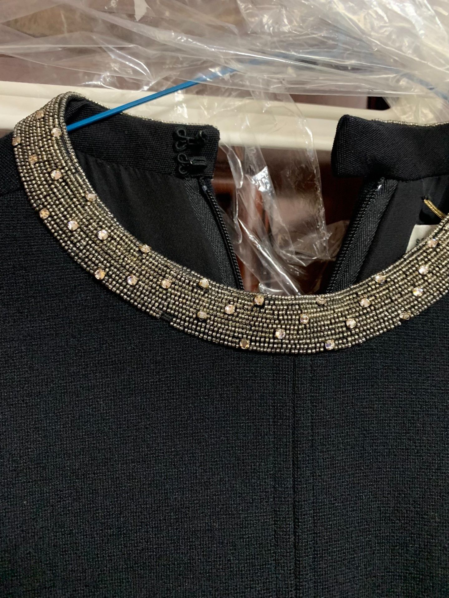 Saint Laurent Paris Saint Laurent Black Beaded Collar Dress Size S / US 4 / IT 40 - 3 Thumbnail