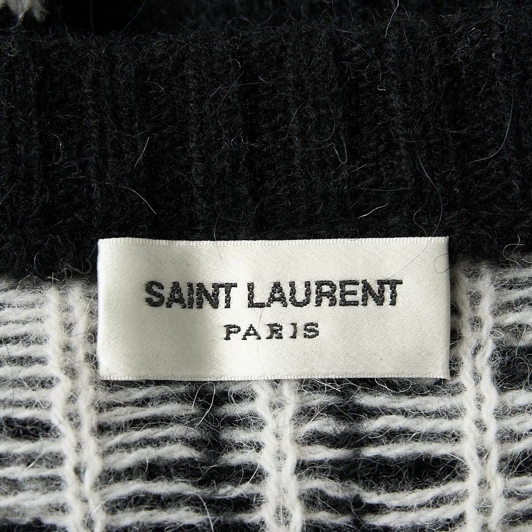 Saint Laurent Paris Saint Laurent Men's Black Zigzag Knit Sweater Size US M / EU 48-50 / 2 - 6 Thumbnail