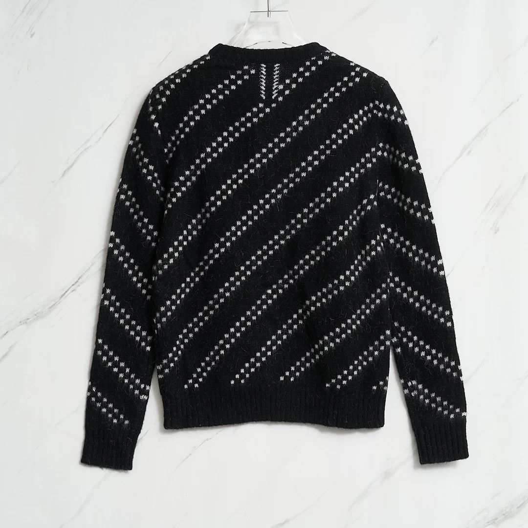 Saint Laurent Paris Saint Laurent Men's Black Zigzag Knit Sweater Size US M / EU 48-50 / 2 - 4 Thumbnail