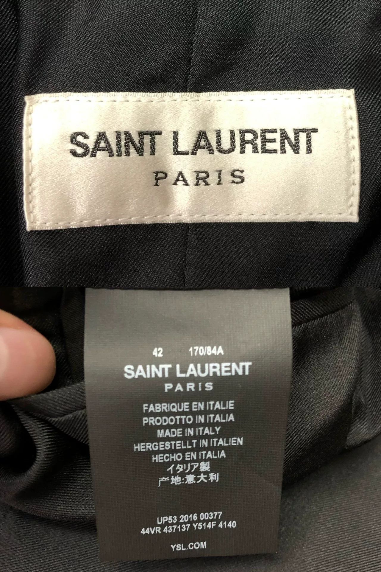 Saint Laurent Paris Saint Laurent Gold Crest Blue Blazer Size US XS / EU 42 / 0 - 4 Thumbnail