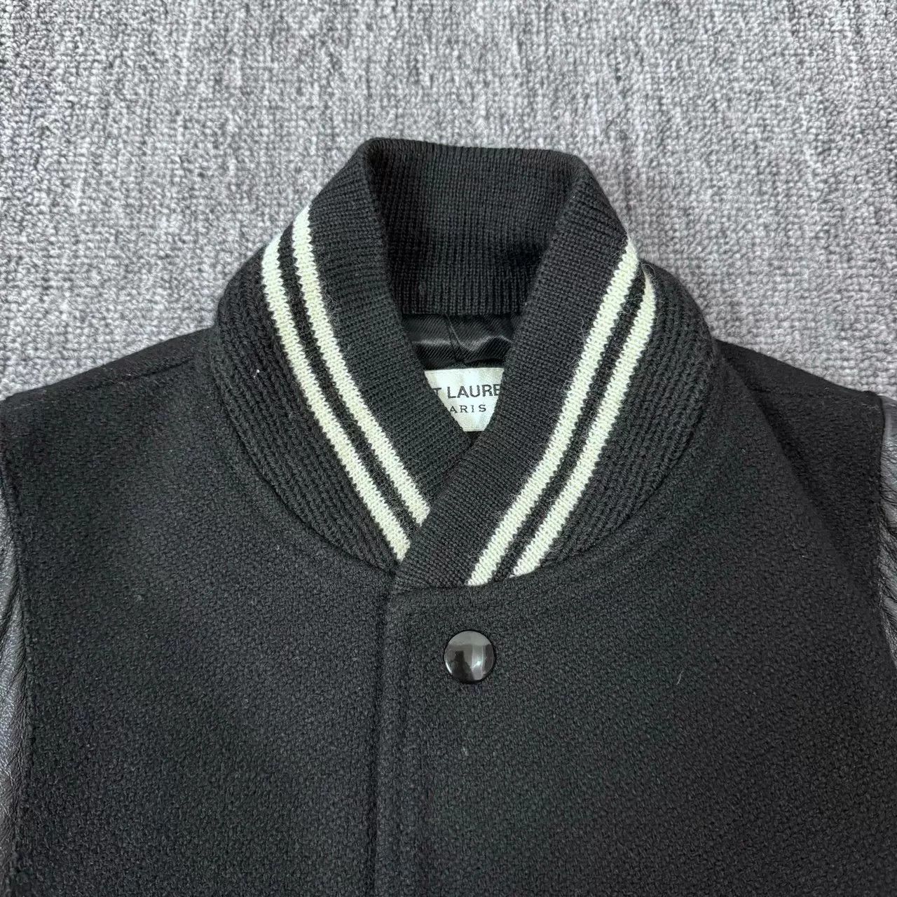 Saint Laurent Paris Saint Laurent Black Varsity Leather Jacket Size US M / EU 48-50 / 2 - 3 Thumbnail
