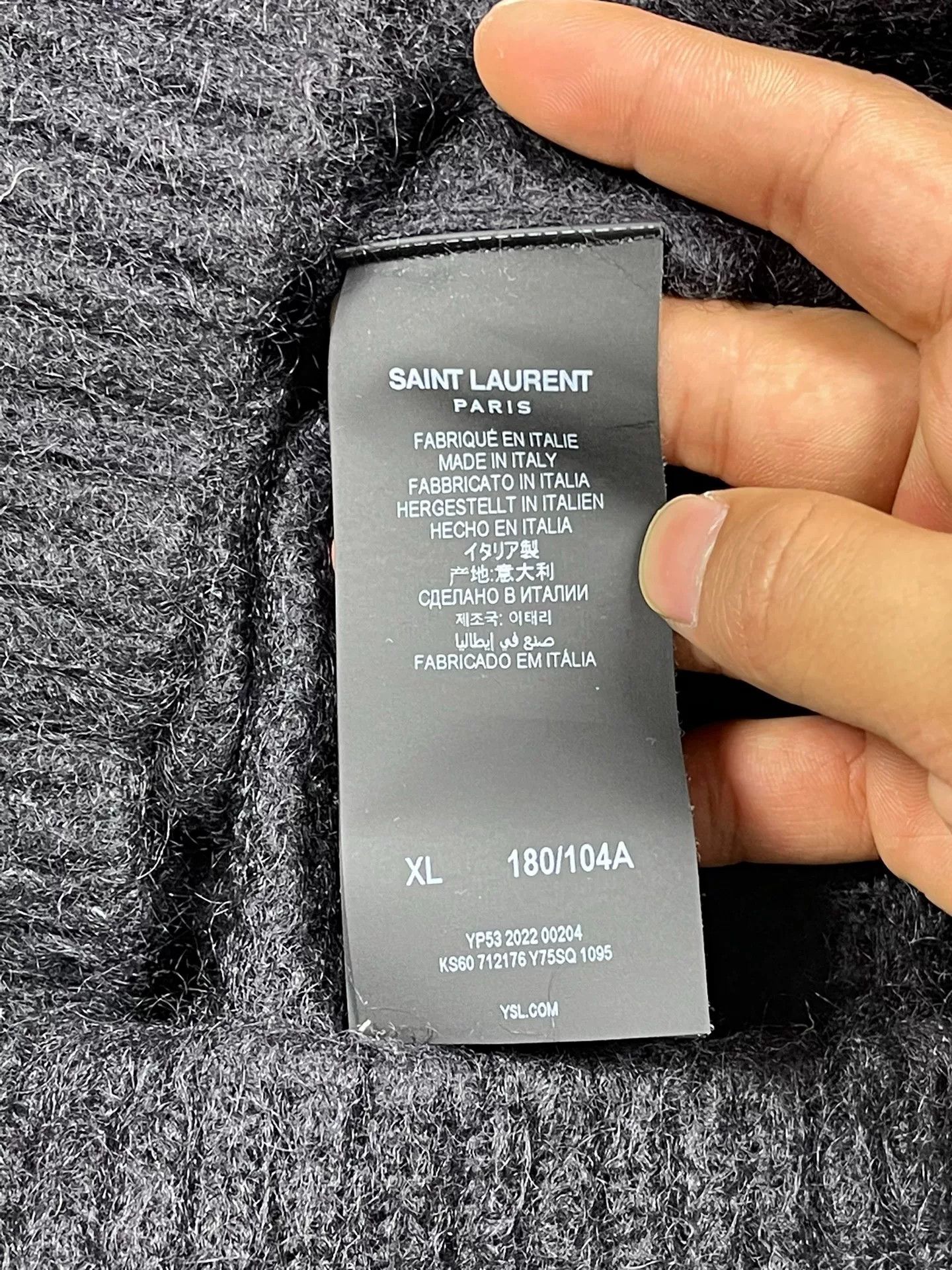 Saint Laurent Paris Saint Laurent FW22 Letter Jacquard Crewneck Sweater Size US XL / EU 56 / 4 - 4 Thumbnail
