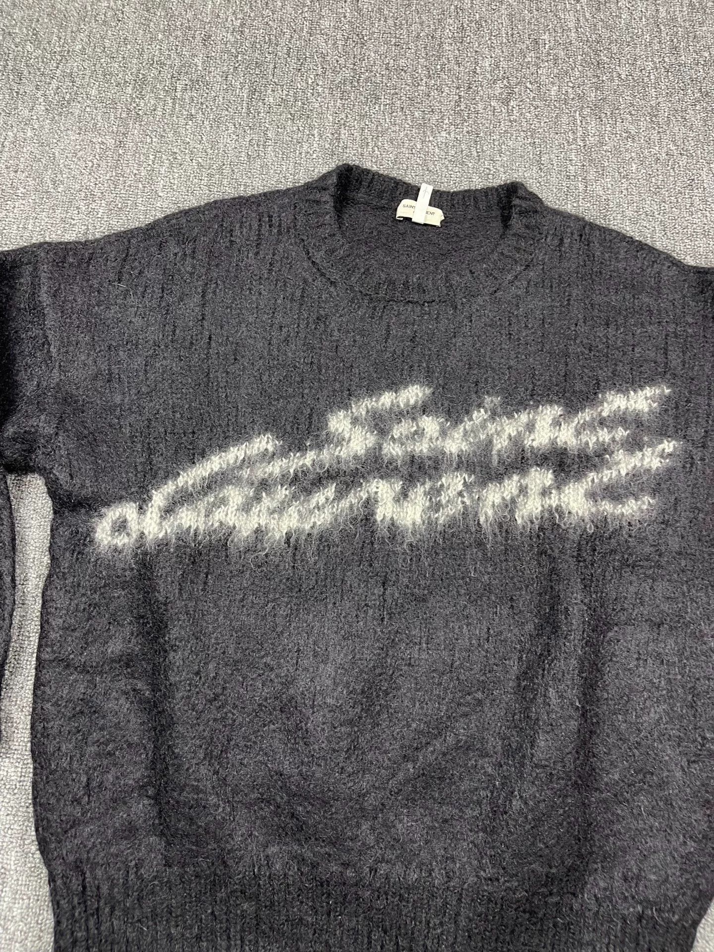 Saint Laurent Paris Saint Laurent FW22 Letter Jacquard Crewneck Sweater Size US XL / EU 56 / 4 - 2 Thumbnail