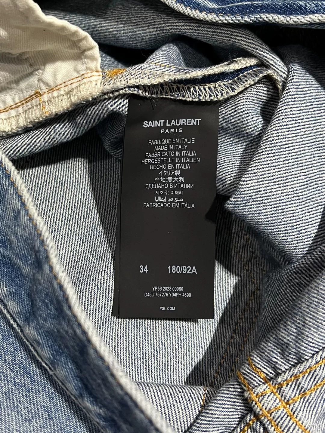 Saint Laurent Paris Saint Laurent Light Blue Denim Jeans Size US 34 / EU 50 - 7 Thumbnail