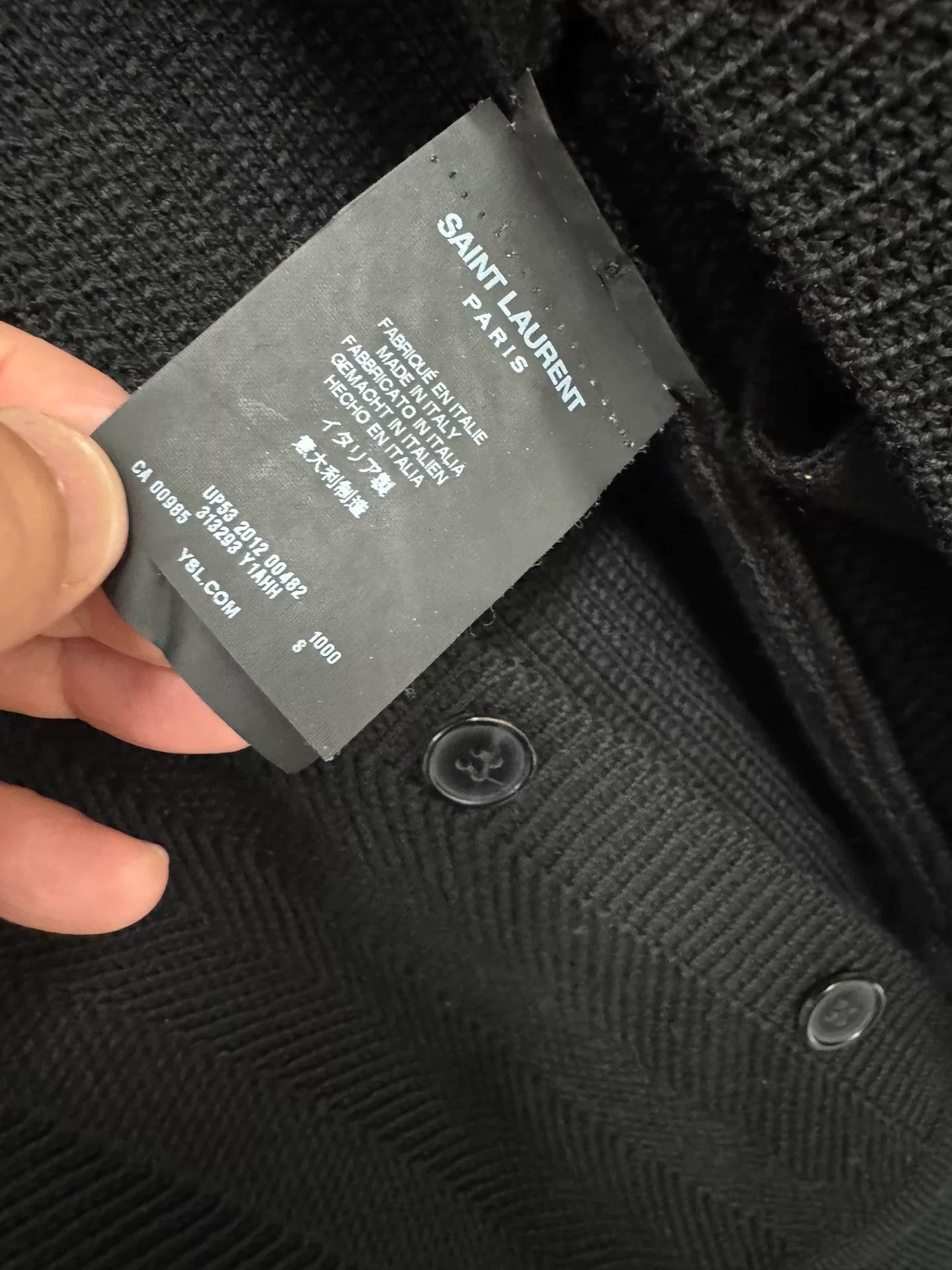 Saint Laurent Paris Saint Laurent Gray Herringbone Cardigan Size US M / EU 48-50 / 2 - 9 Thumbnail
