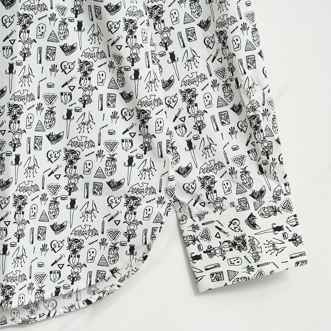Saint Laurent Paris Saint Laurent Men's White Graphic Shirt Size US XXS / EU 40 - 3 Thumbnail