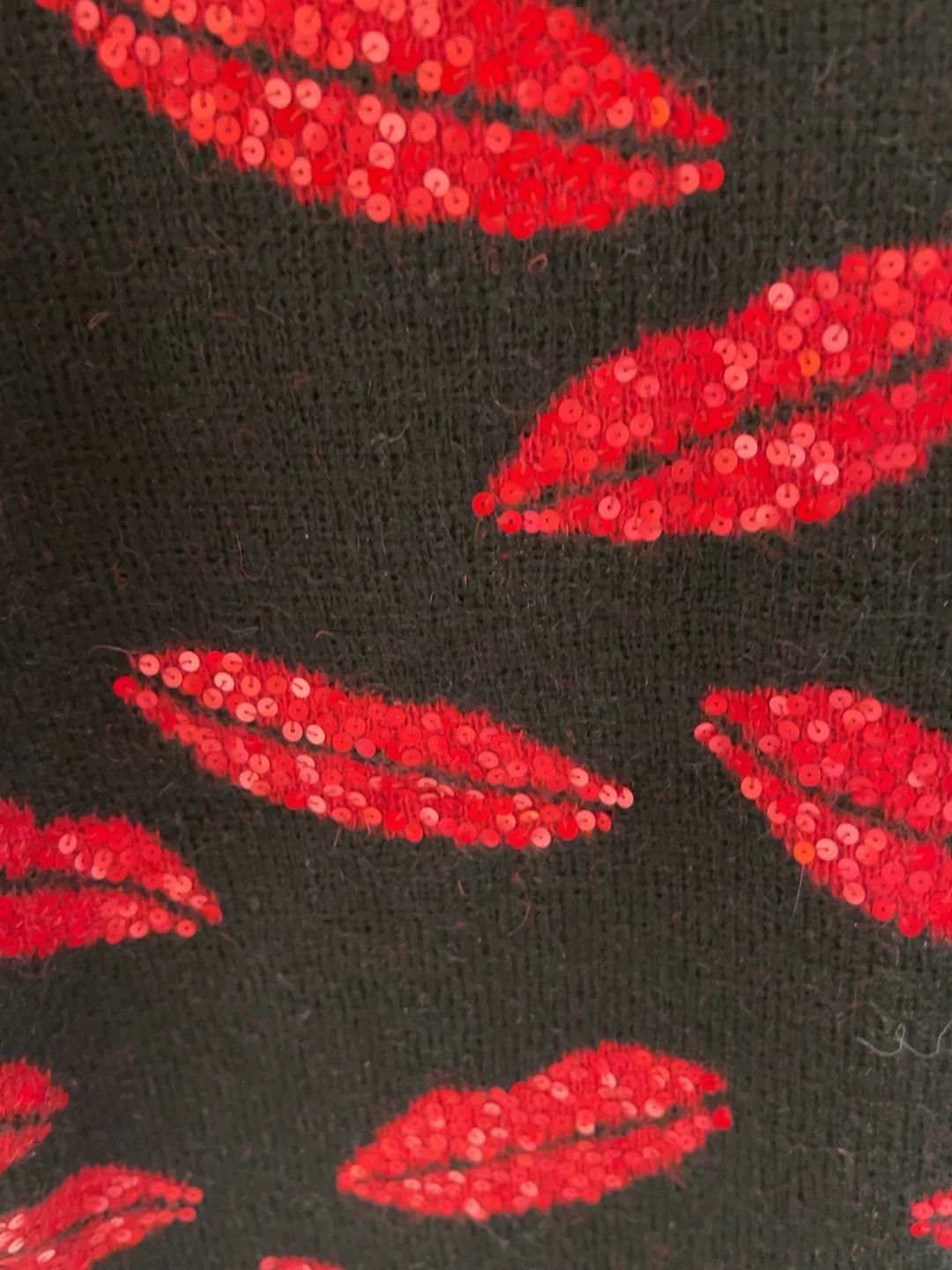 Saint Laurent Paris Saint Laurent Black Sequin Lip Sweater Size S / US 4 / IT 40 - 4 Thumbnail