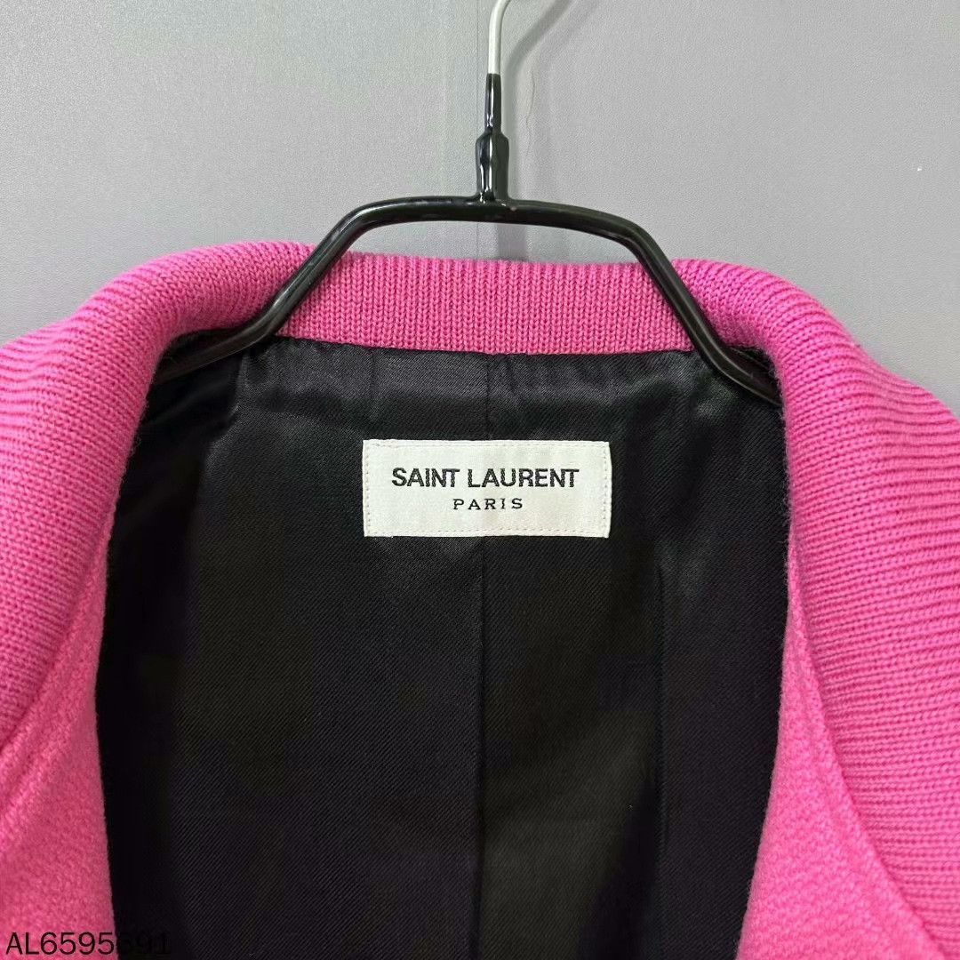Saint Laurent Paris Pink Saint Laurent Paris Baseball Jacket Size S / US 4 / IT 40 - 5 Thumbnail
