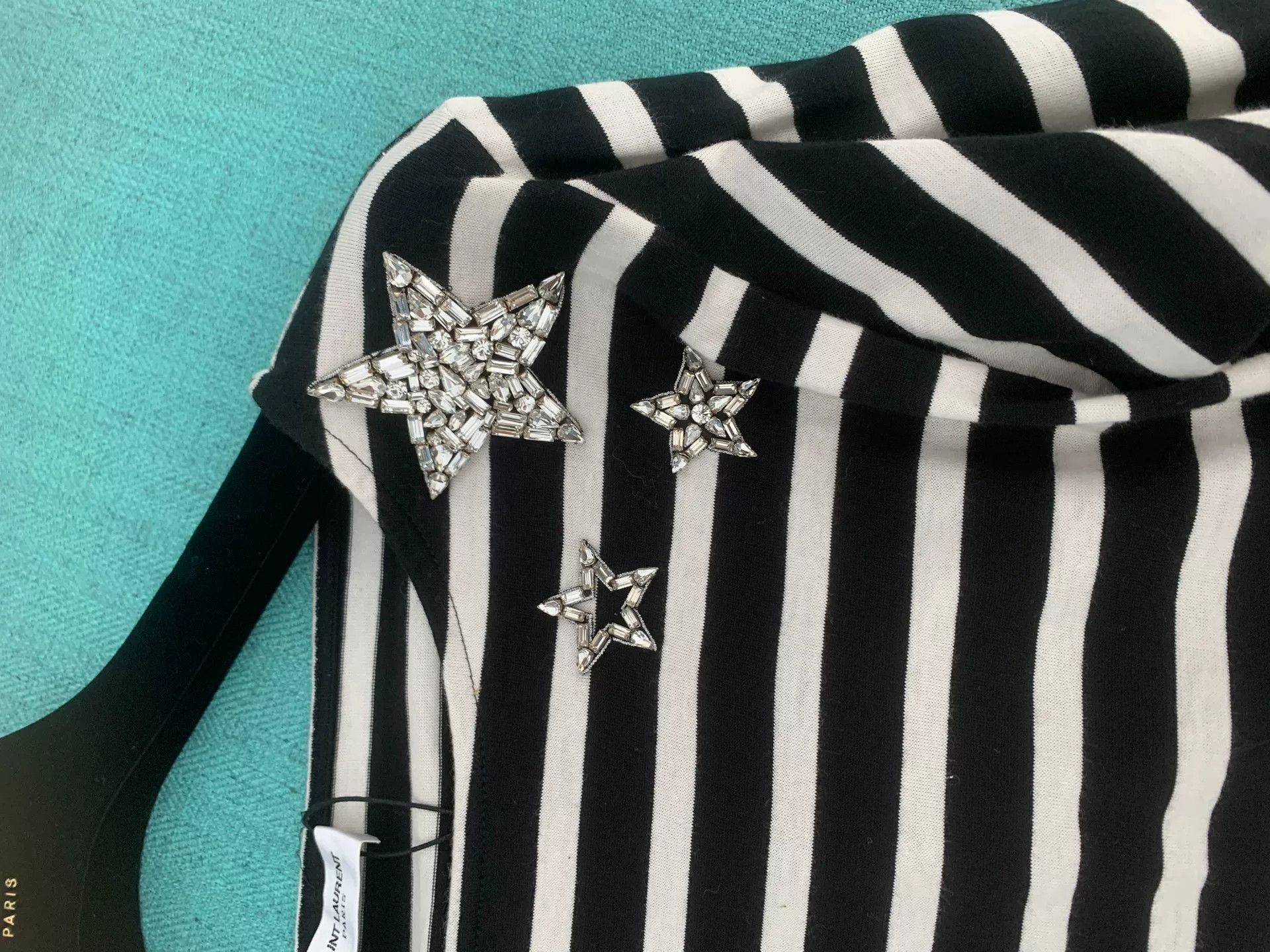 Saint Laurent Paris Saint Laurent Striped Crystal Star Top Size M / US 6-8 / IT 42-44 - 2 Thumbnail