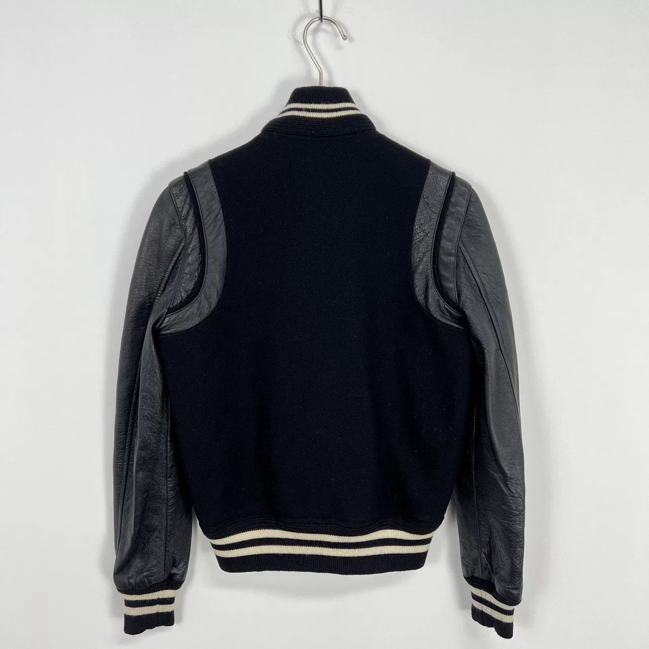 Saint Laurent Paris Saint Laurent Leather Sleeve Varsity Jacket Size US M / EU 48-50 / 2 - 2 Thumbnail
