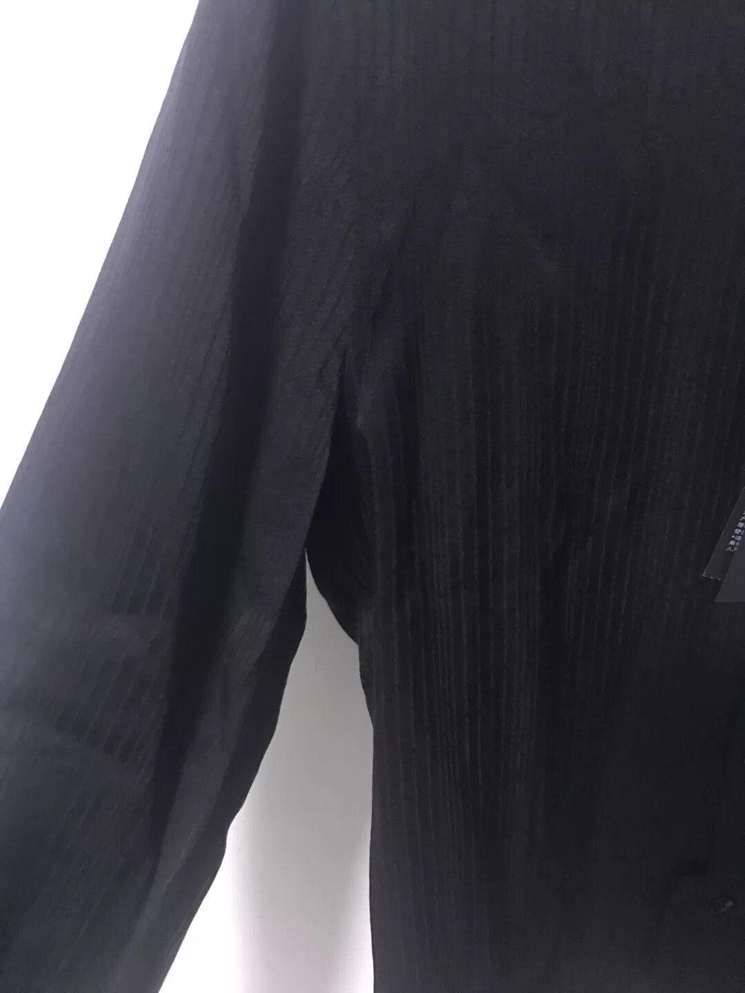 Saint Laurent Paris Saint Laurent Black Ribbed Silk Shirt Size US M / EU 48-50 / 2 - 3 Thumbnail