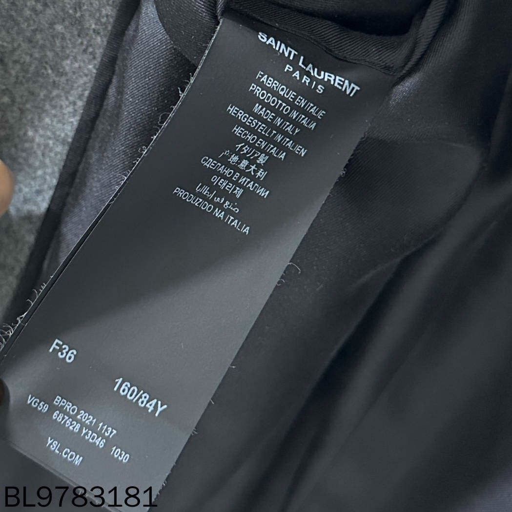 Saint Laurent Paris Saint Laurent Paris Gray Double-Breasted Blazer Size XS / US 0-2 / IT 36-38 - 5 Thumbnail