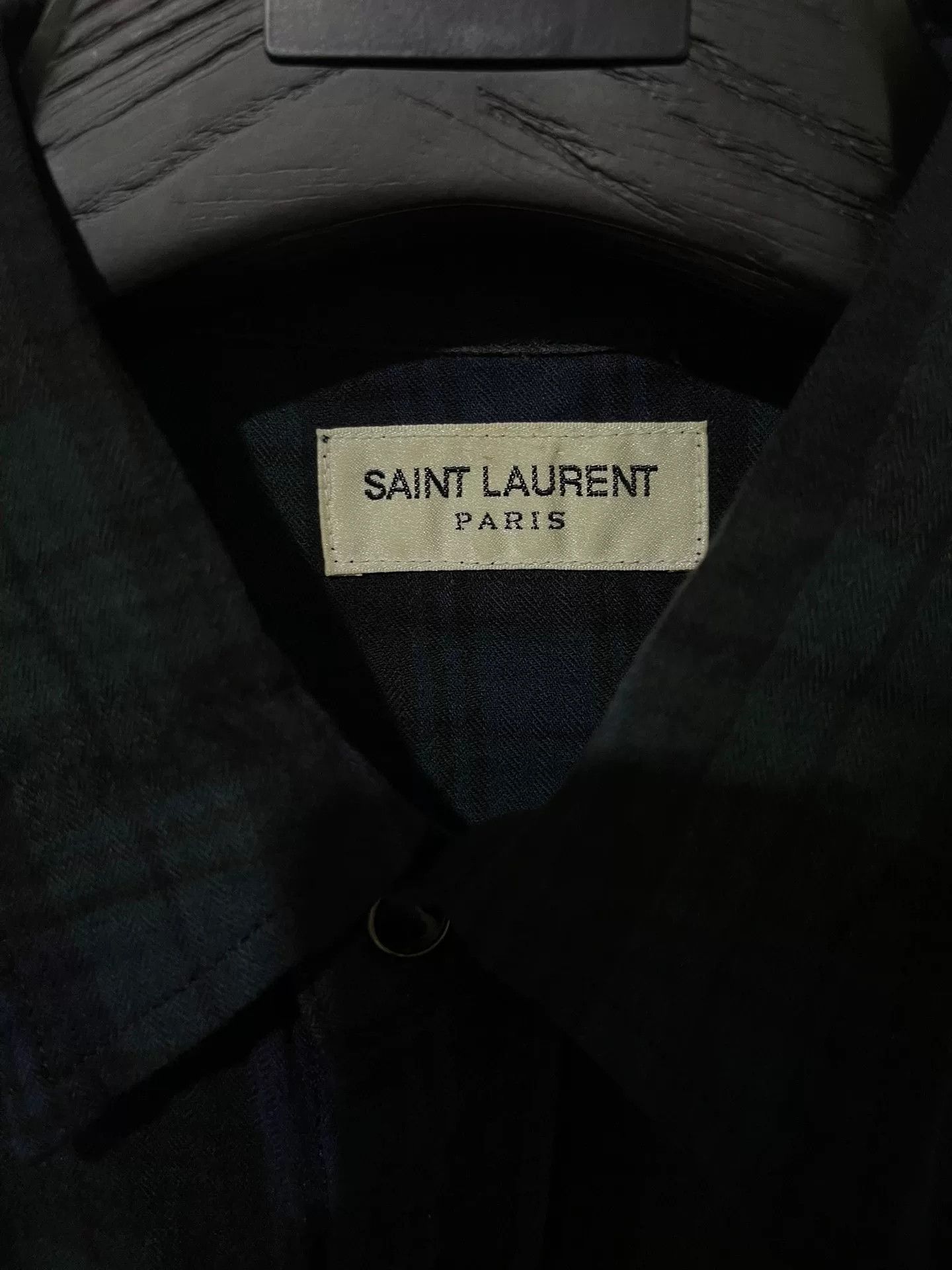 Saint Laurent Paris Saint Laurent Paris Blue Gradient Plaid Shirt Size US S / EU 44-46 / 1 - 2 Thumbnail