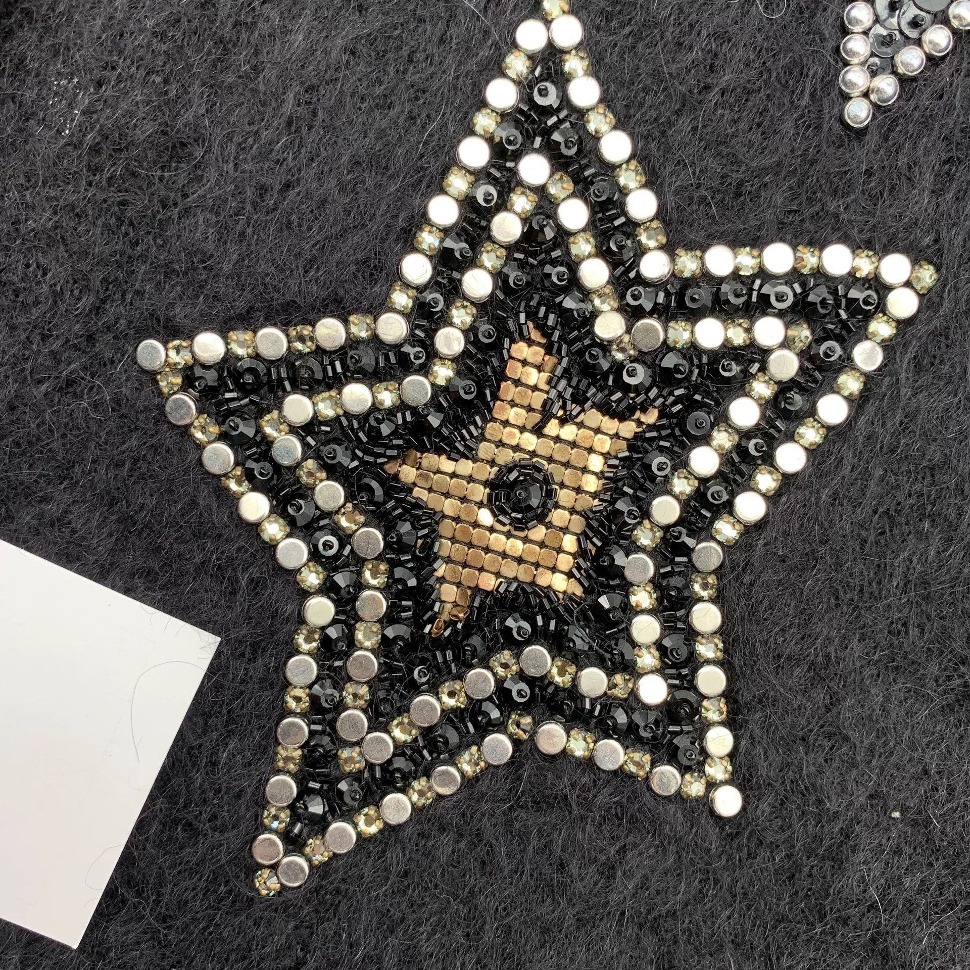Saint Laurent Paris SAINT LAURENT Black Star Sequin Cardigan Size M / US 6-8 / IT 42-44 - 6 Thumbnail