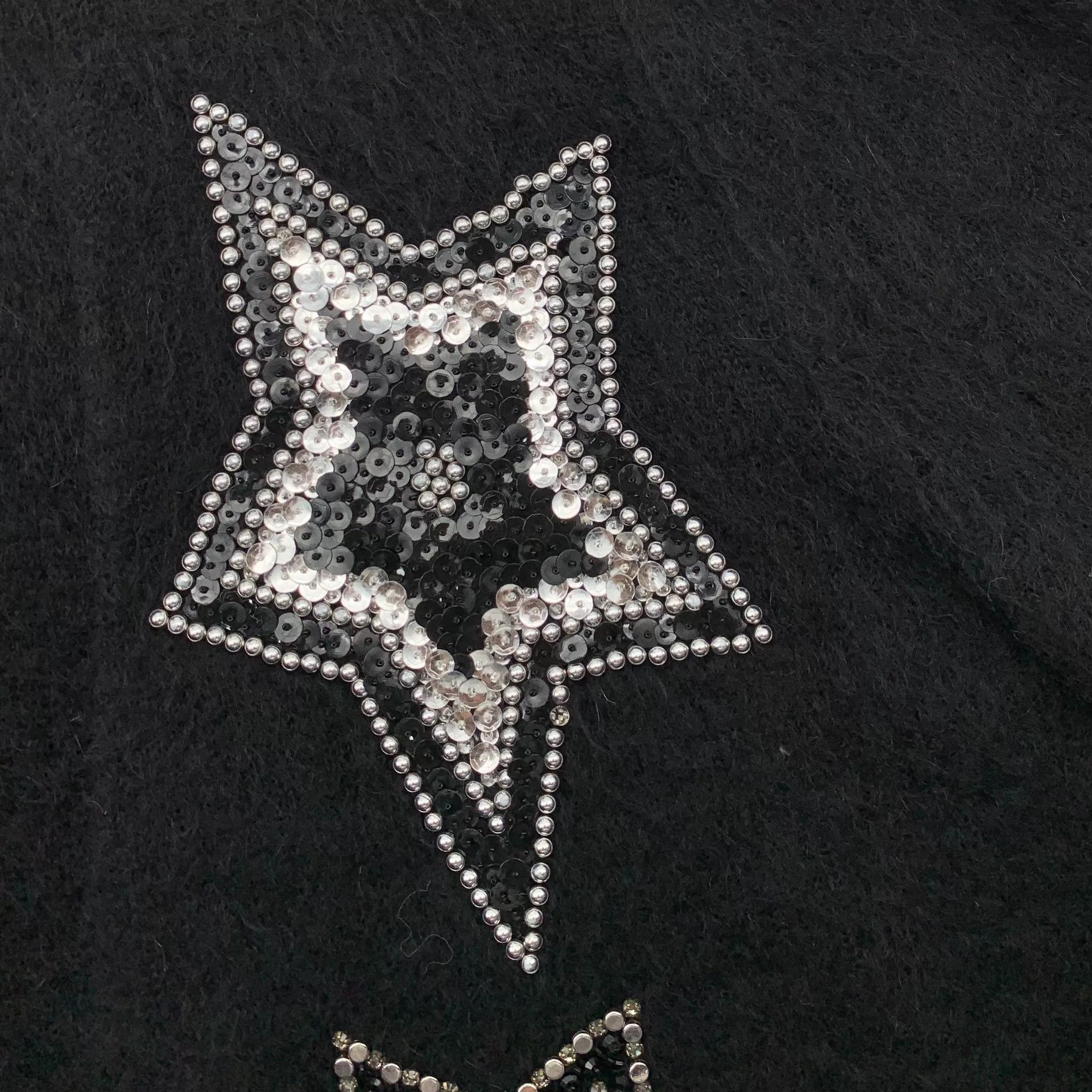 Saint Laurent Paris SAINT LAURENT Black Star Sequin Cardigan Size M / US 6-8 / IT 42-44 - 3 Thumbnail