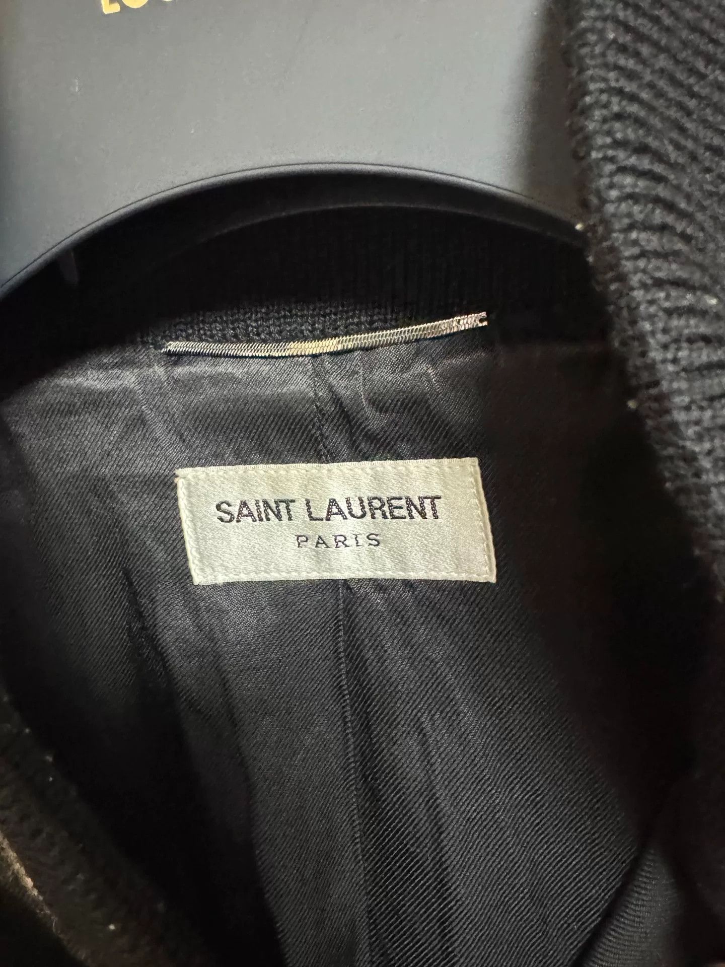 Saint Laurent Paris Saint Laurent Black Wool Leather Jacket Size US M / EU 48-50 / 2 - 4 Thumbnail