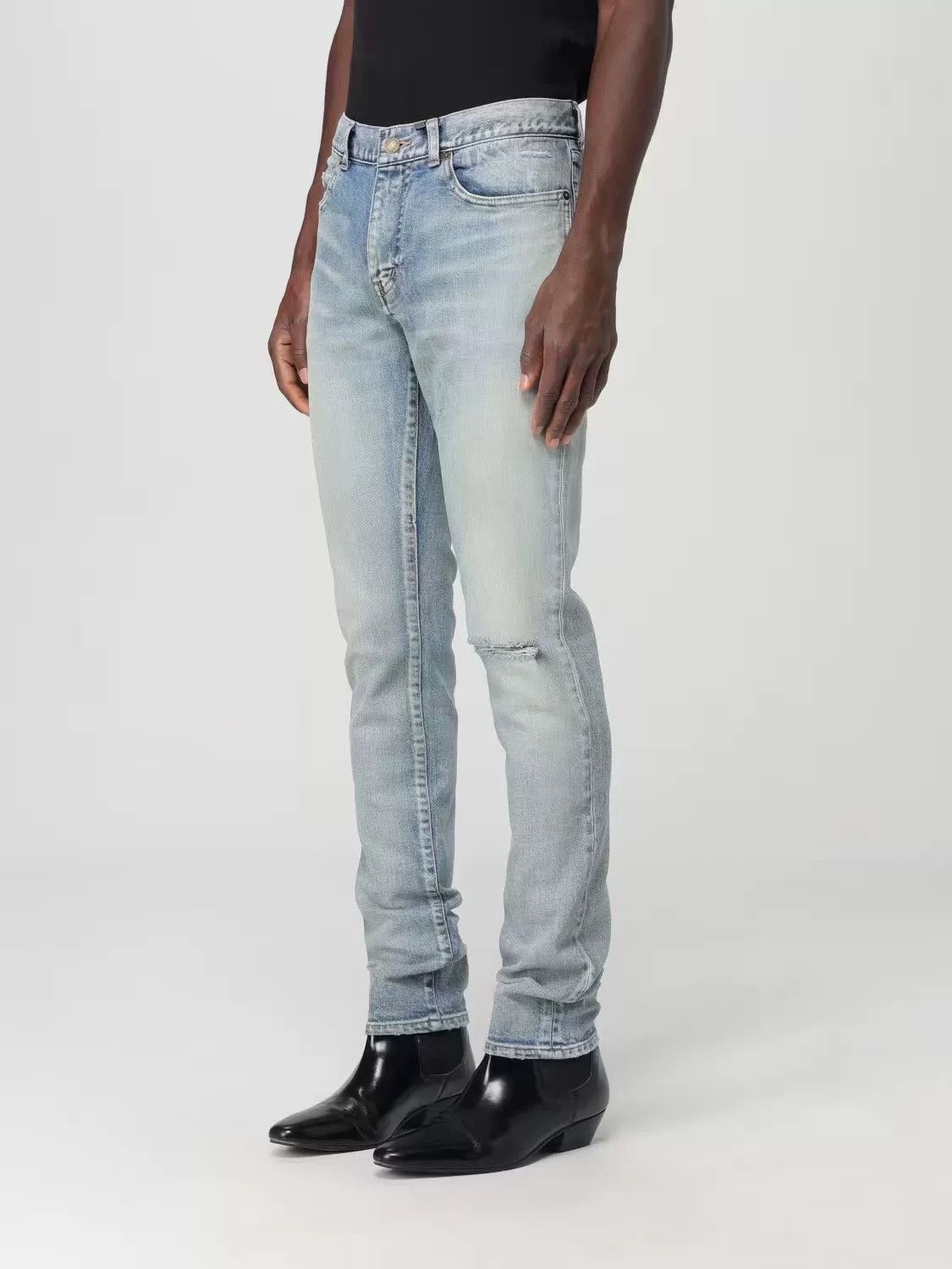 Saint Laurent Paris Saint Laurent Distressed Slim Fit Jeans Size US 31 - 3 Thumbnail