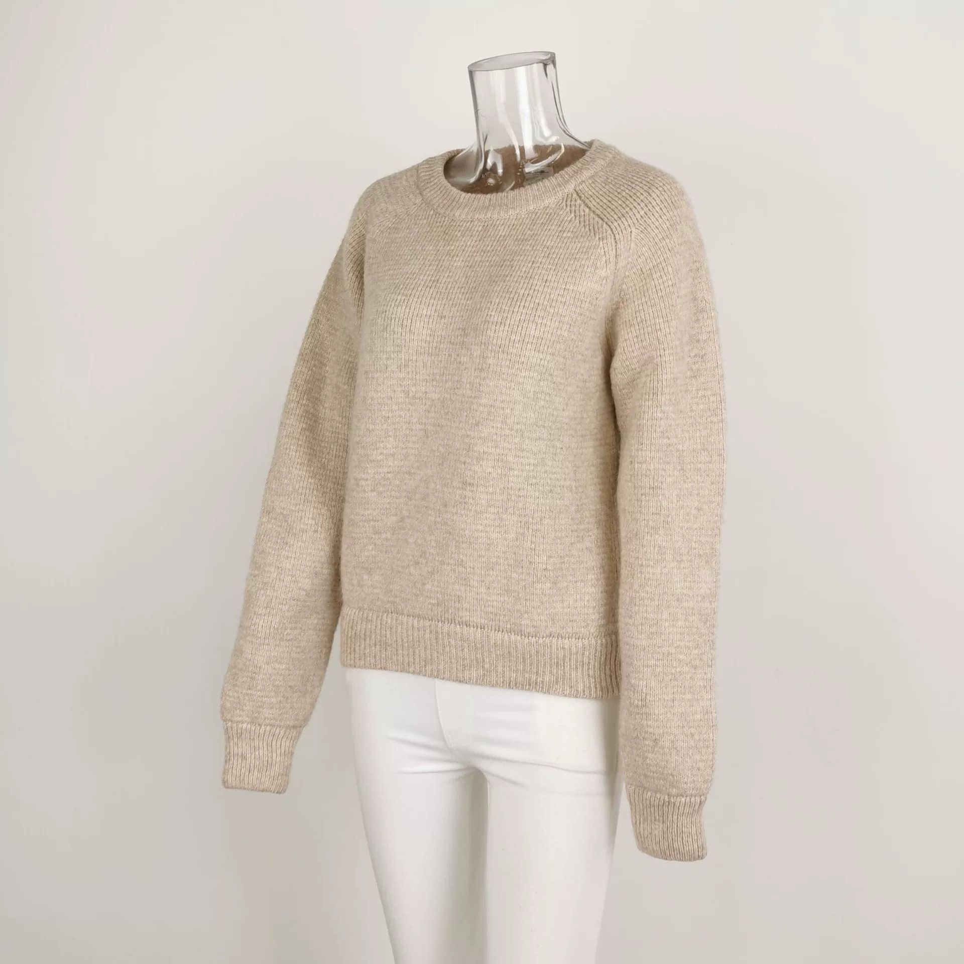 Saint Laurent Paris Saint Laurent Beige Ribbed Crew Neck Sweater Size US L / EU 52-54 / 3 - 2 Thumbnail