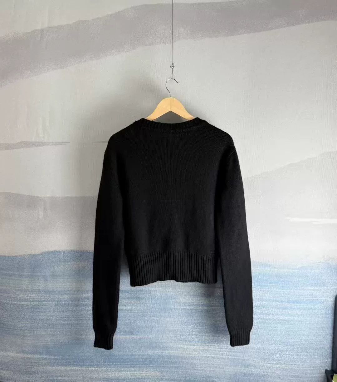 Saint Laurent Paris Saint Laurent SLP Black Sequin Logo Cardigan Size XS / US 0-2 / IT 36-38 - 3 Thumbnail