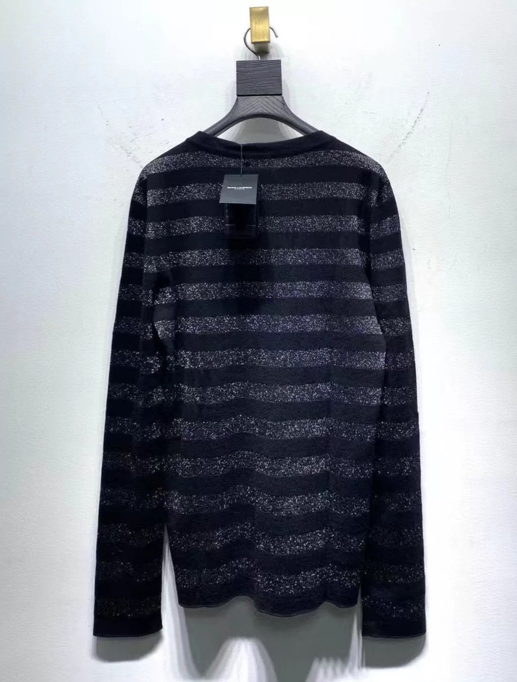 Saint Laurent Paris Saint Laurent Silver Black Striped Sweater Size US S / EU 44-46 / 1 - 2 Thumbnail