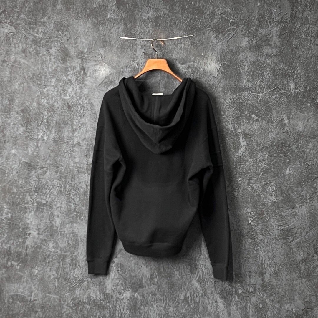 Saint Laurent Paris Saint Laurent Black Cotton Hoodie Size US M / EU 48-50 / 2 - 2 Thumbnail