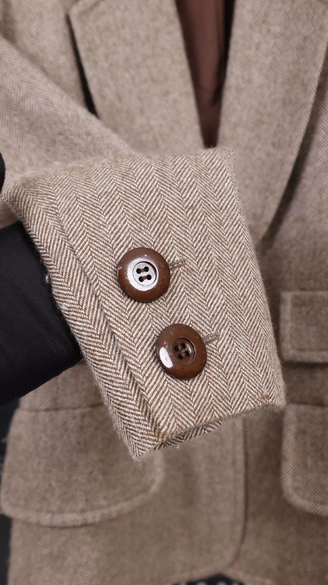 Saint Laurent Paris YSL Brown Herringbone Tweed Blazer Size M / US 6-8 / IT 42-44 - 6 Thumbnail