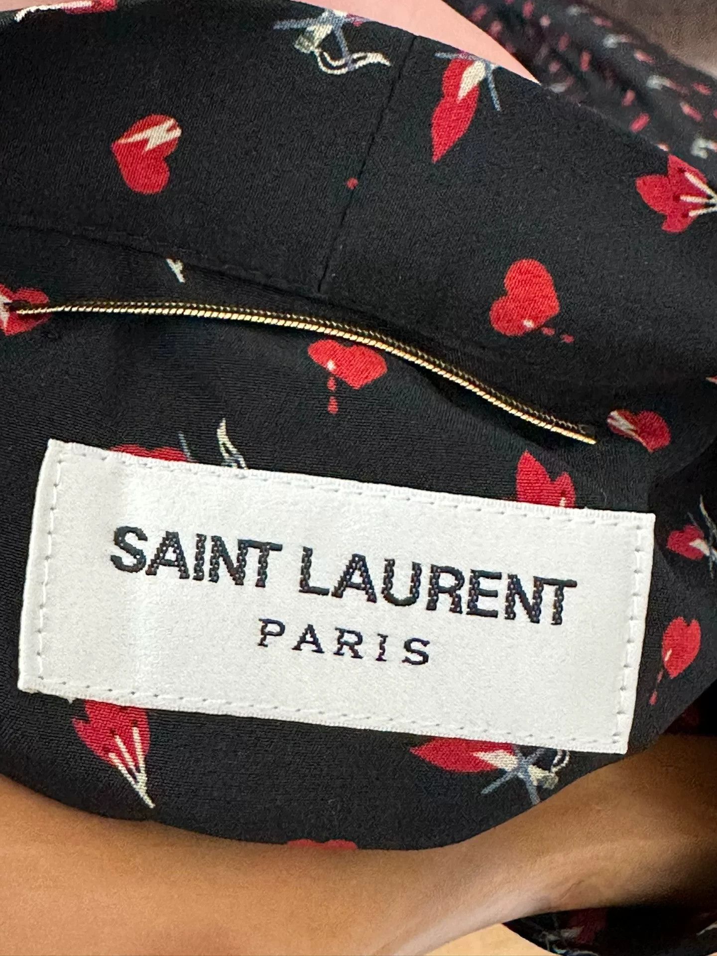 Saint Laurent Paris Saint Laurent Silk Heart Print Dress Size M / US 6-8 / IT 42-44 - 7 Thumbnail