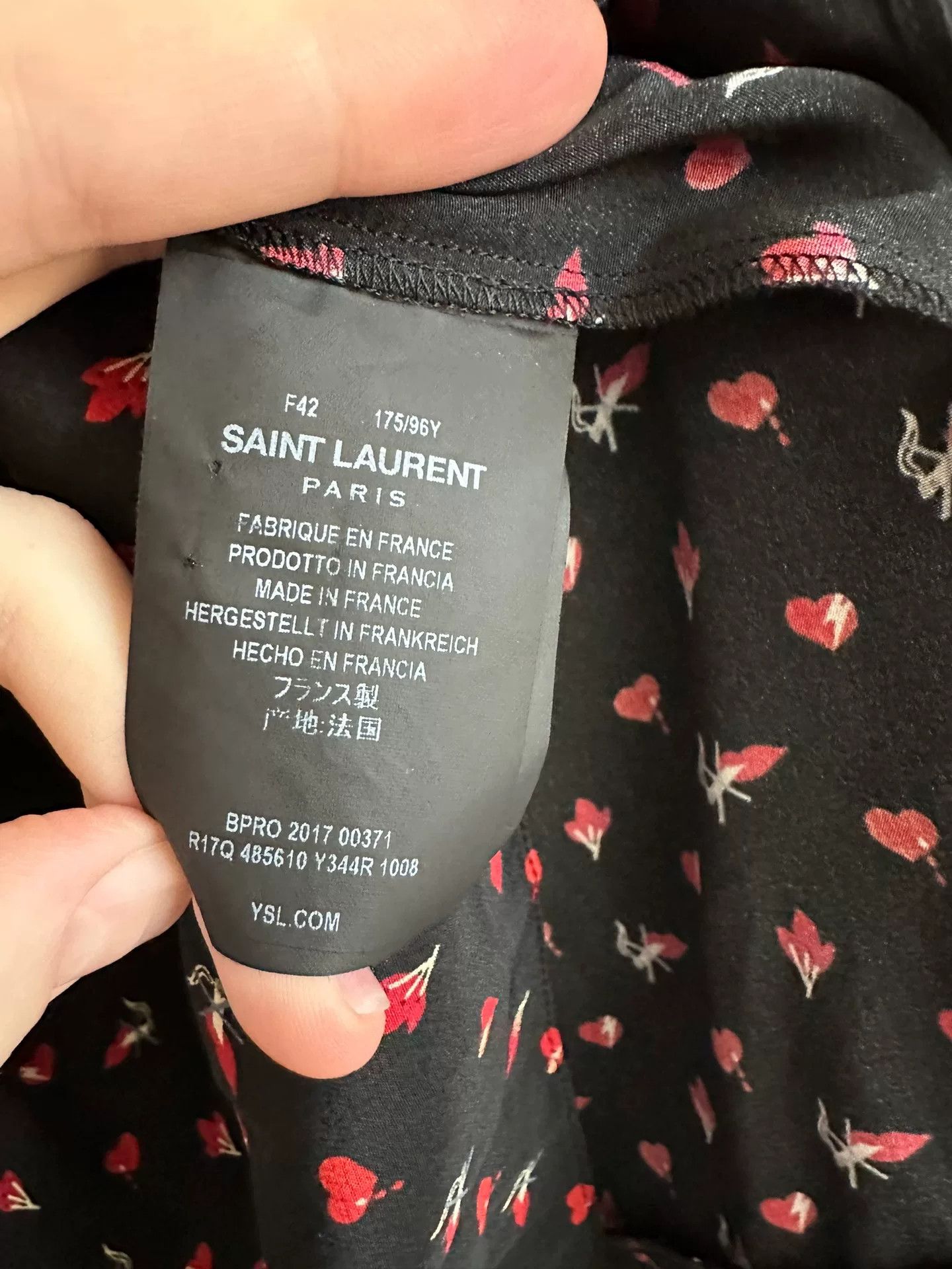Saint Laurent Paris Saint Laurent Silk Heart Print Dress Size M / US 6-8 / IT 42-44 - 5 Thumbnail