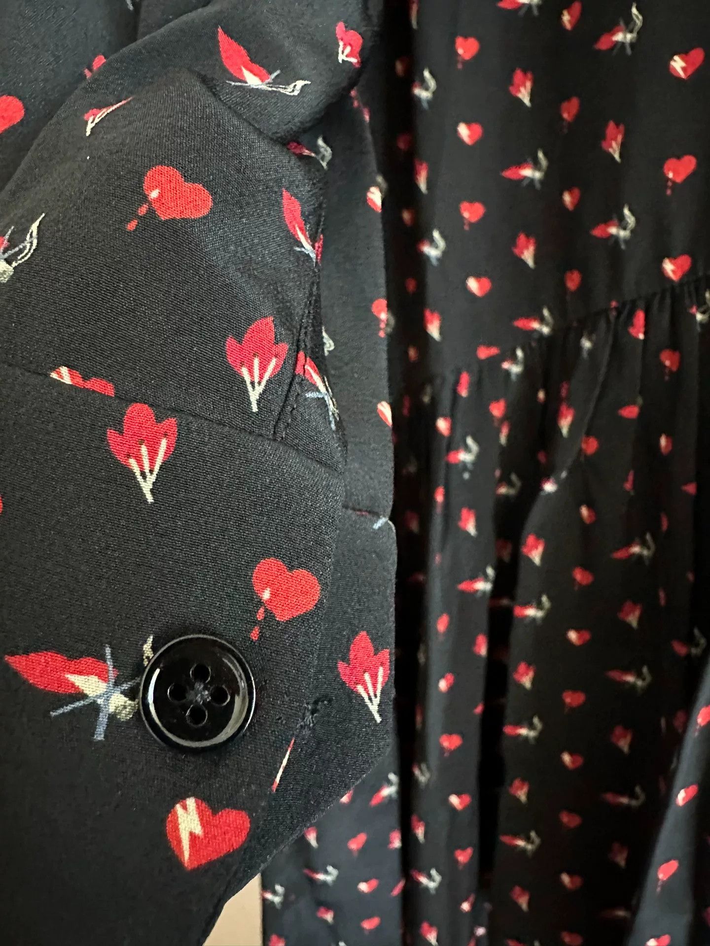 Saint Laurent Paris Saint Laurent Silk Heart Print Dress Size M / US 6-8 / IT 42-44 - 4 Thumbnail