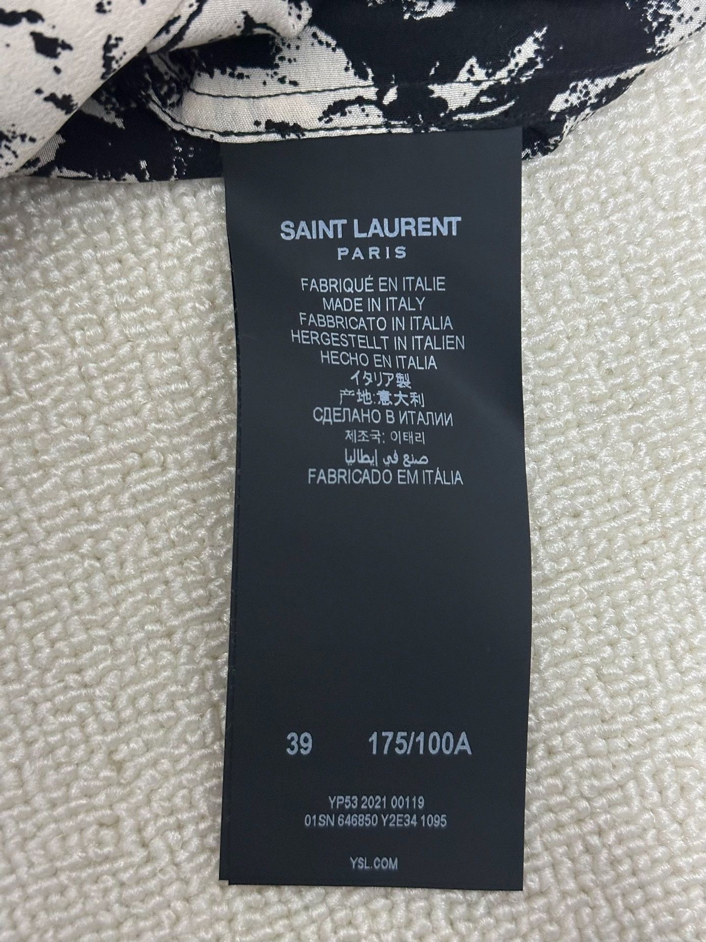Saint Laurent Paris Saint Laurent Black White Floral Shirt Size US M / EU 48-50 / 2 - 4 Thumbnail