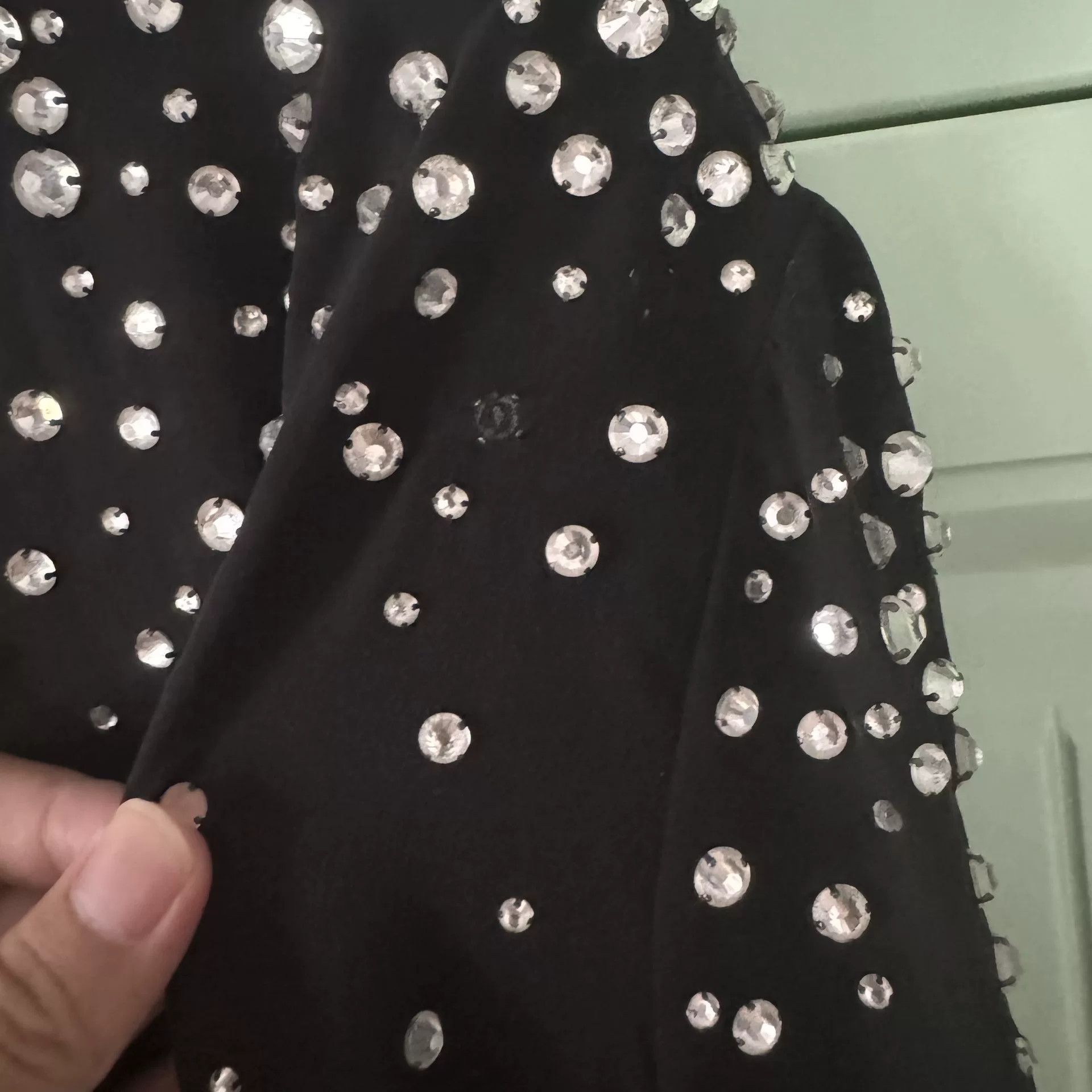 Saint Laurent Paris Saint Laurent Black Rhinestone Shirt Size S / US 4 / IT 40 - 6 Thumbnail