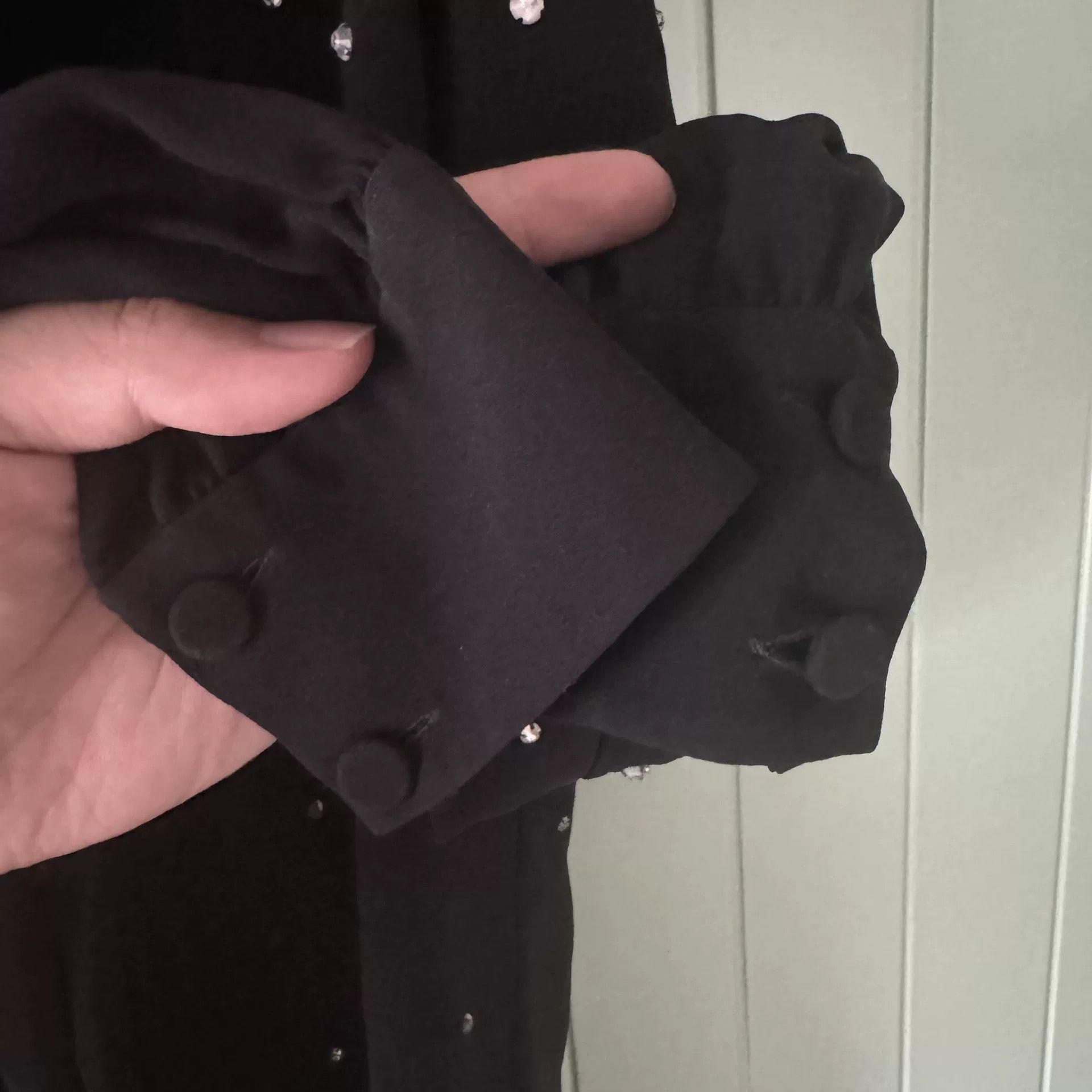 Saint Laurent Paris Saint Laurent Black Rhinestone Shirt Size S / US 4 / IT 40 - 7 Thumbnail