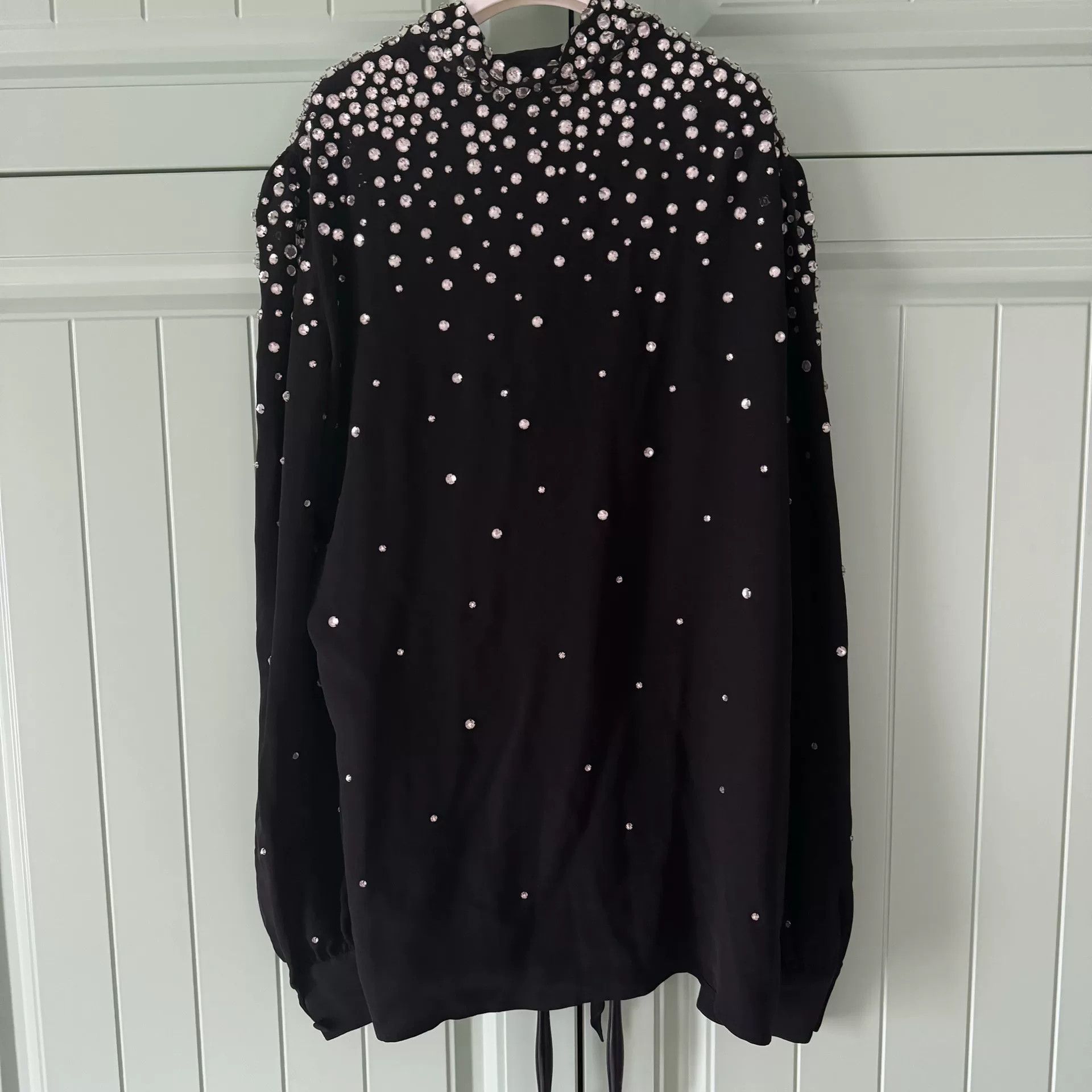 Saint Laurent Paris Saint Laurent Black Rhinestone Shirt Size S / US 4 / IT 40 - 2 Thumbnail