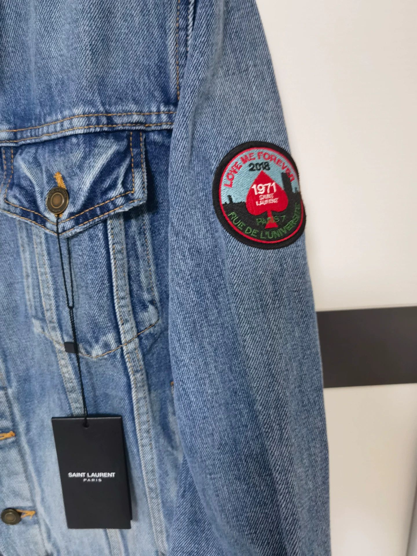 Saint Laurent Paris Saint Laurent Washed Denim Jacket Size US S / EU 44-46 / 1 - 2 Thumbnail