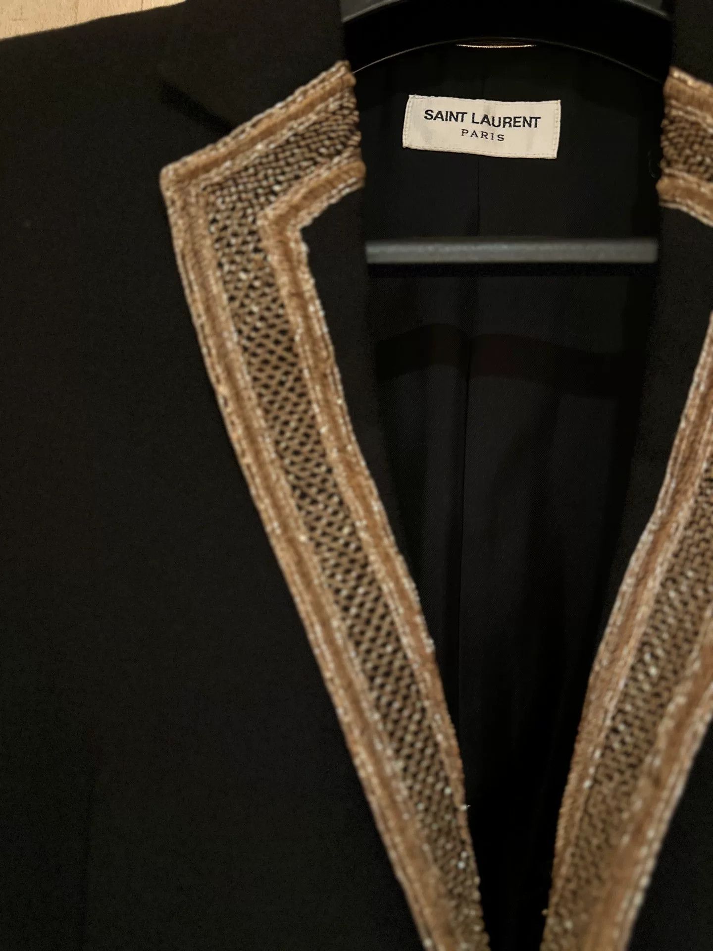 Saint Laurent Paris Saint Laurent Black Gold Trim Blazer Size XXS / US 00 / IT 34 - 4 Thumbnail