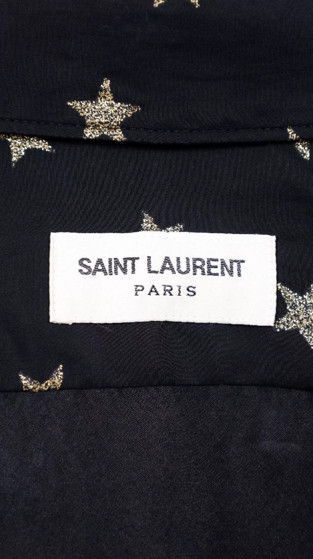 Saint Laurent Paris YSL Black Silk Gold Star Shirt Size XS / US 0-2 / IT 36-38 - 9 Thumbnail