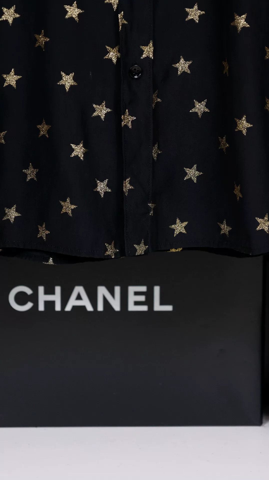 Saint Laurent Paris YSL Black Silk Gold Star Shirt Size XS / US 0-2 / IT 36-38 - 7 Thumbnail