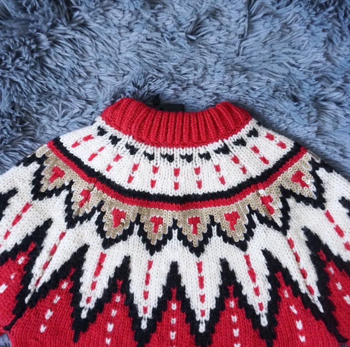 Saint Laurent Paris Saint Laurent Red Christmas Wool Sweater Size XS / US 0-2 / IT 36-38 - 5 Thumbnail