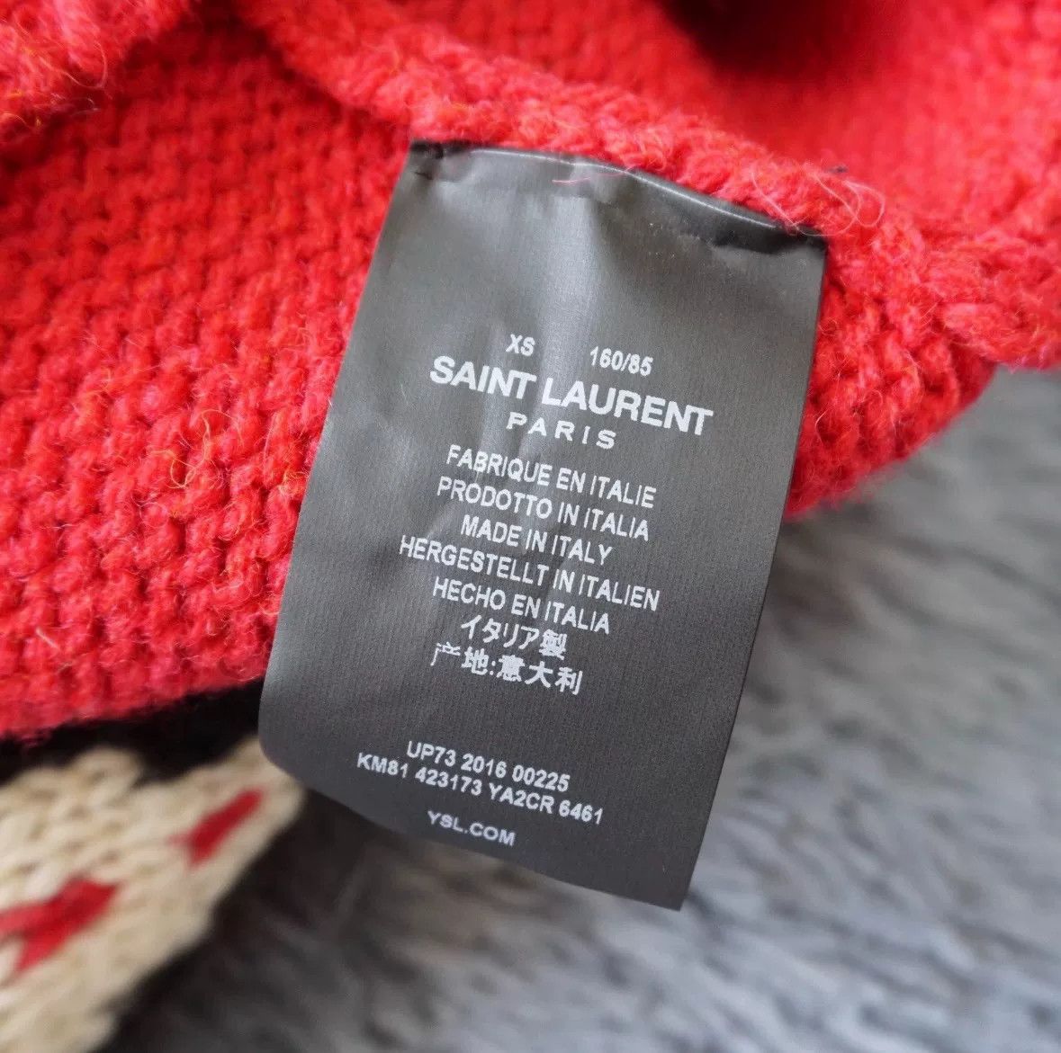 Saint Laurent Paris Saint Laurent Red Christmas Wool Sweater Size XS / US 0-2 / IT 36-38 - 6 Thumbnail