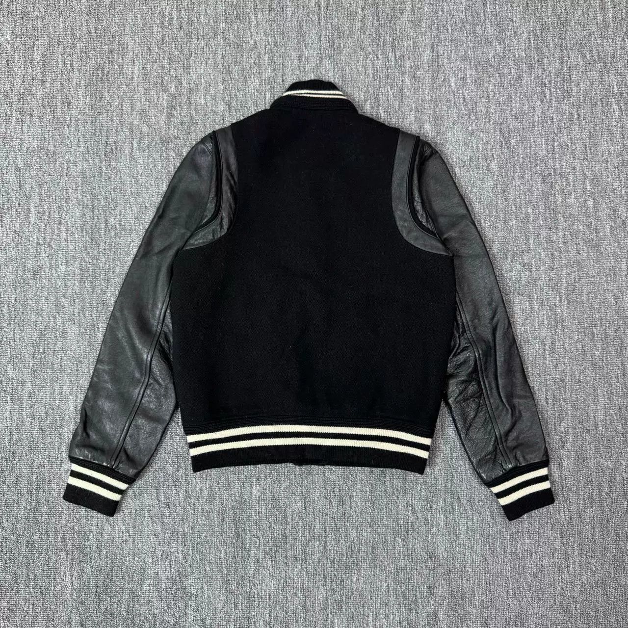 Saint Laurent Paris Saint Laurent Varsity Jacket with Leather Sleeves Size US M / EU 48-50 / 2 - 2 Thumbnail