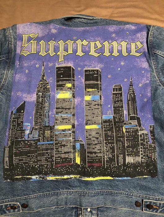 New york painted on sale trucker jacket supreme