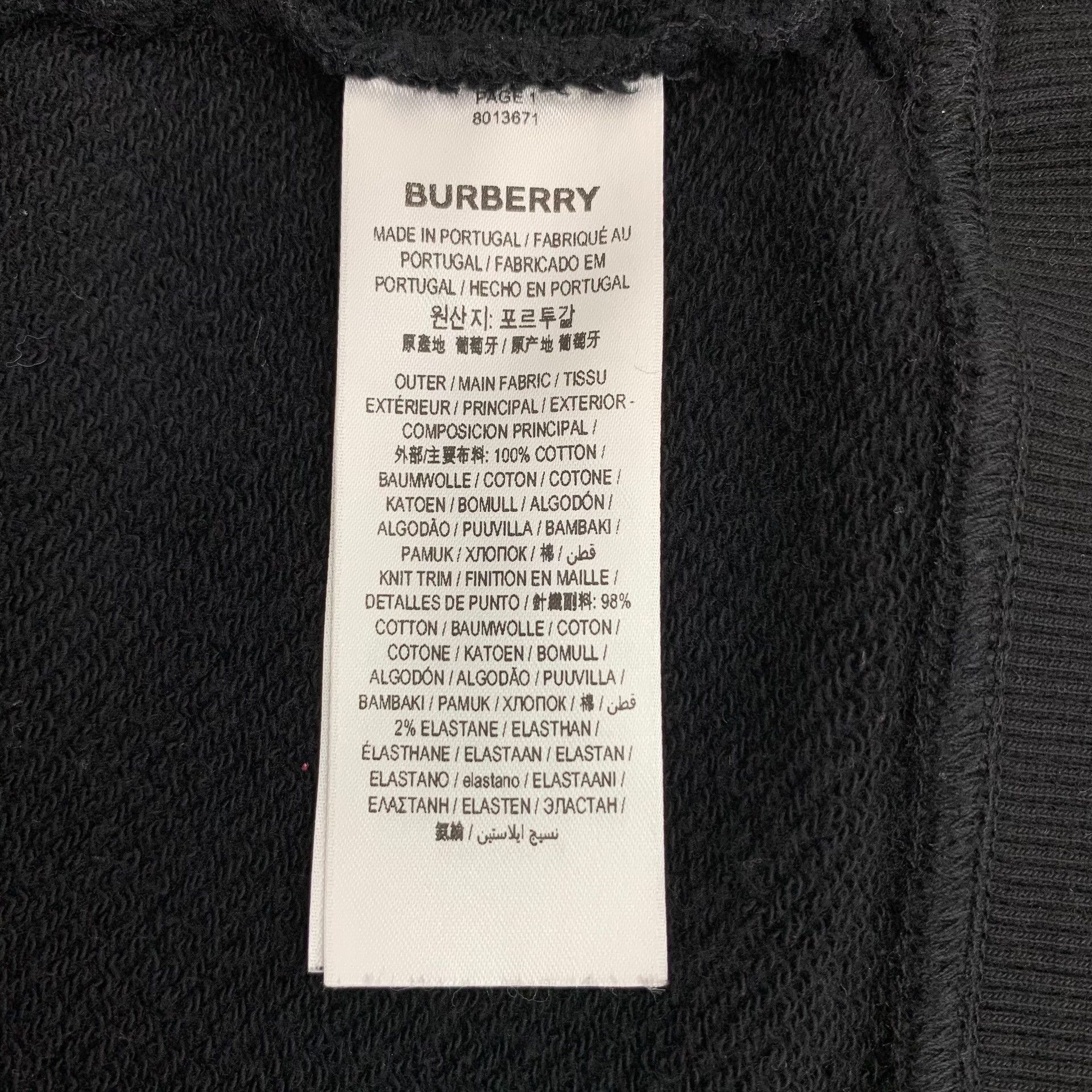 Burberry Burberry Printed Black Hoodie XL Men Size US XL / EU 56 / 4 - 7 Thumbnail