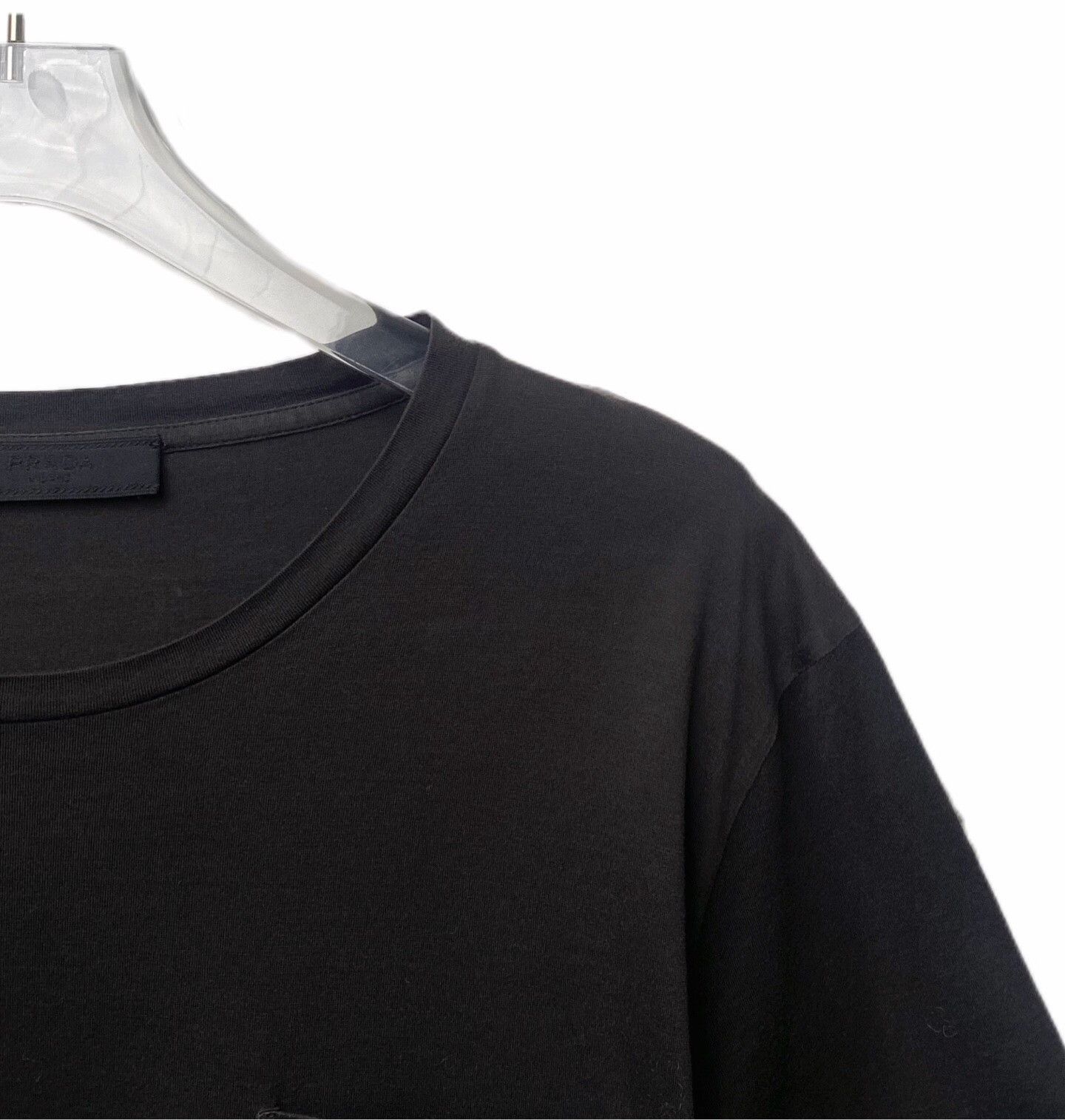 Prada Prada Cotton Black T-Shirt L Men Size US L / EU 52-54 / 3 - 3 Thumbnail