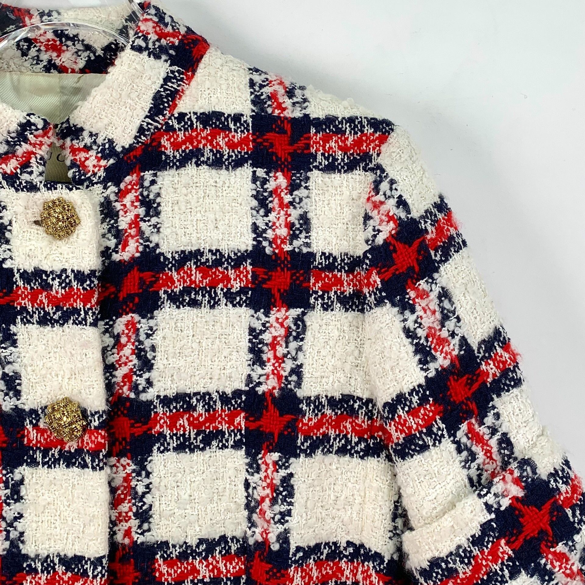 Gucci Gucci Knit Plaid Multi Jacket L Women Size L / US 10 / IT 46 - 3 Thumbnail