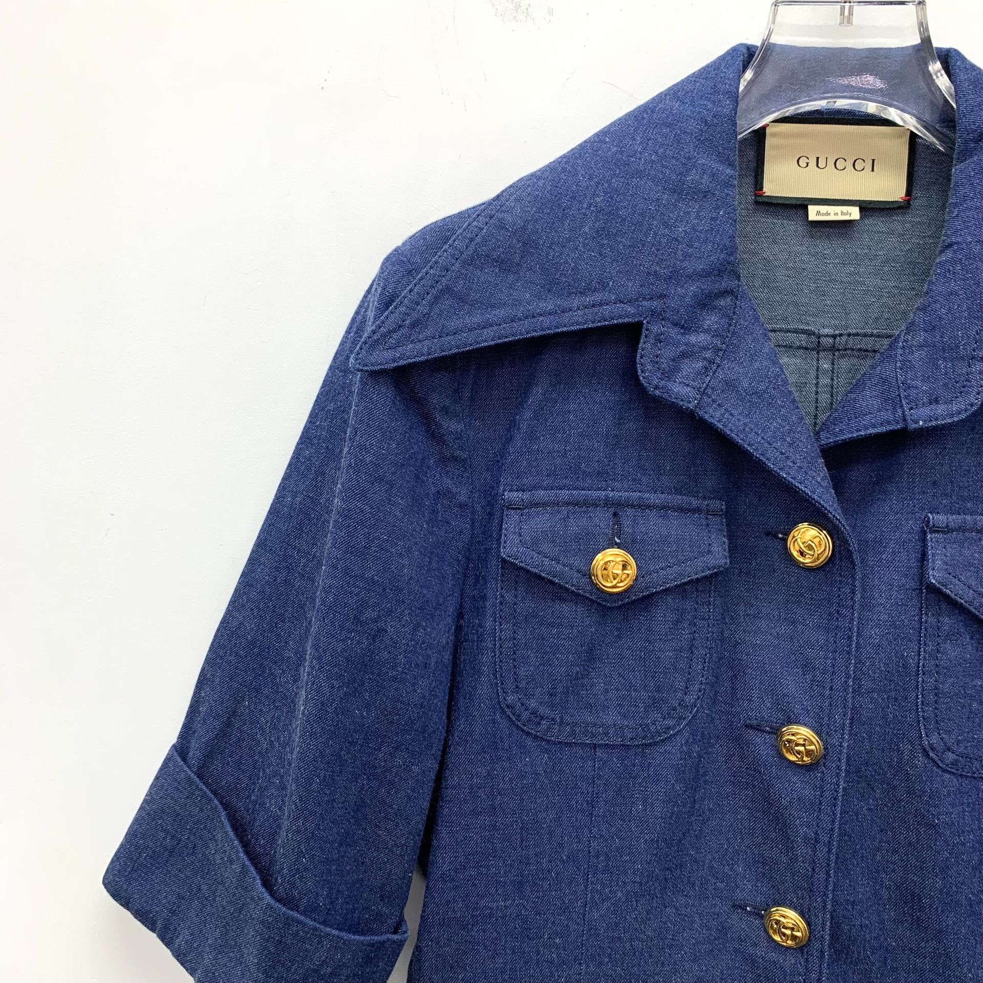 Gucci Gucci Cotton Blue Jacket L Women Size L / US 10 / IT 46 - 3 Thumbnail